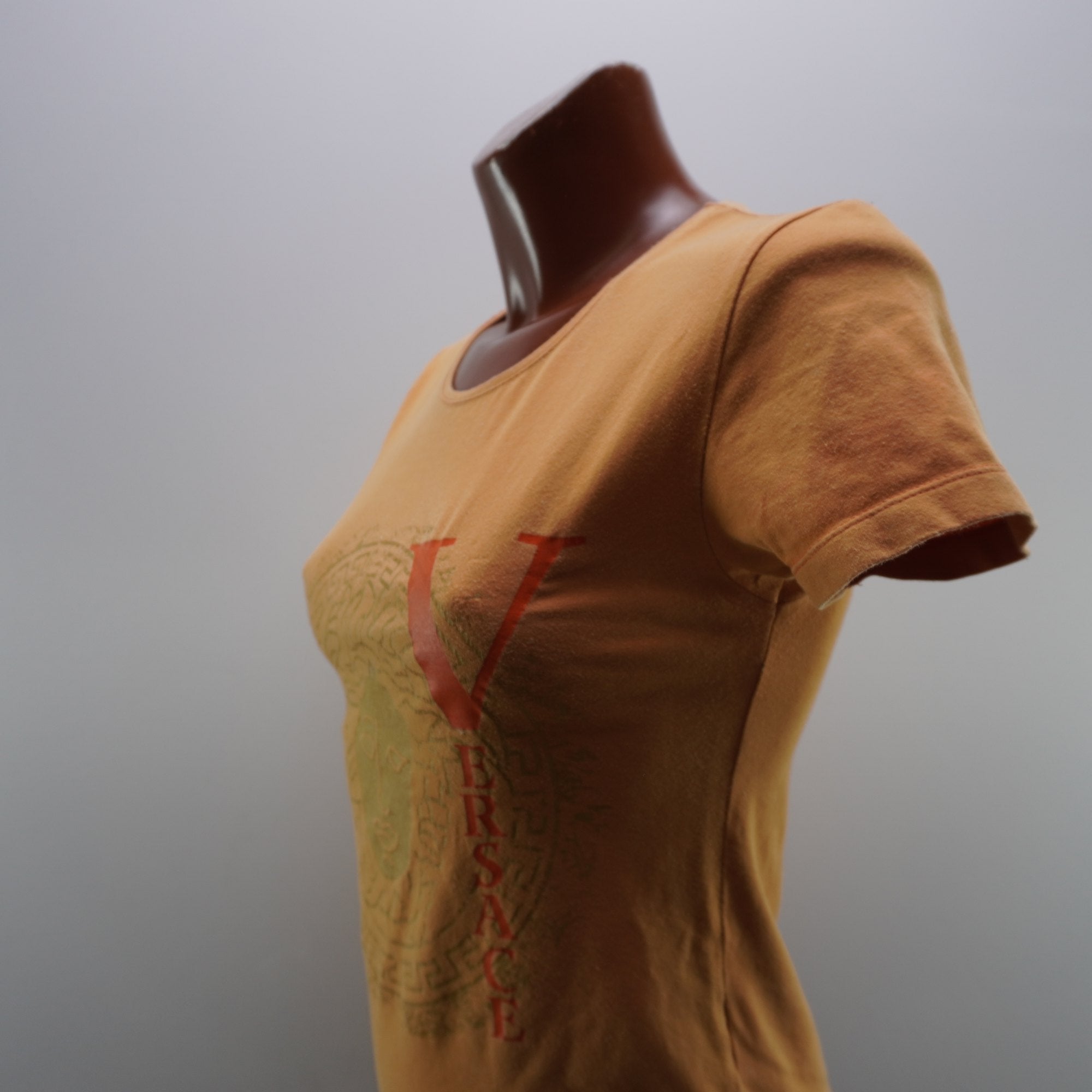 Camiseta de Manga Corta Versace para Mujer Usada - Marrón, S