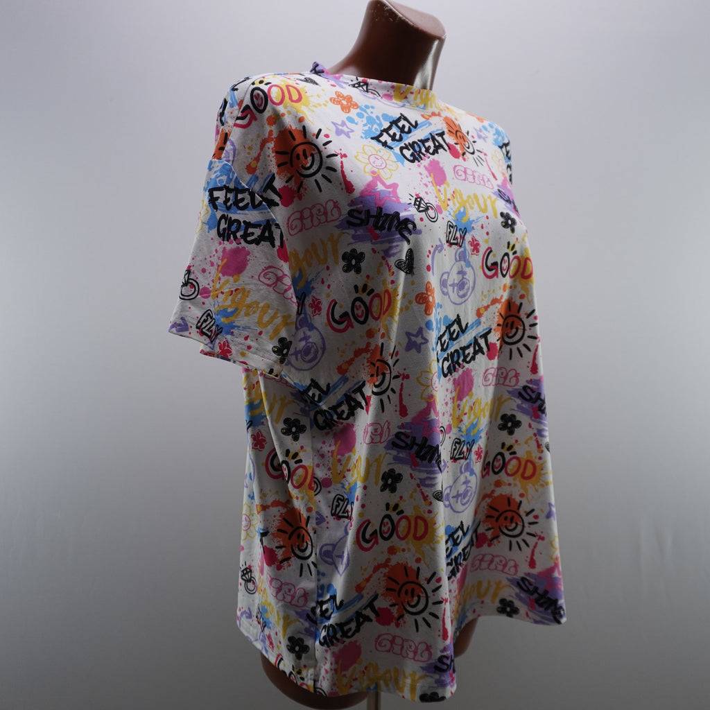 Camiseta de Manga Corta Italian Style para Mujer Usada - Multicolor, L