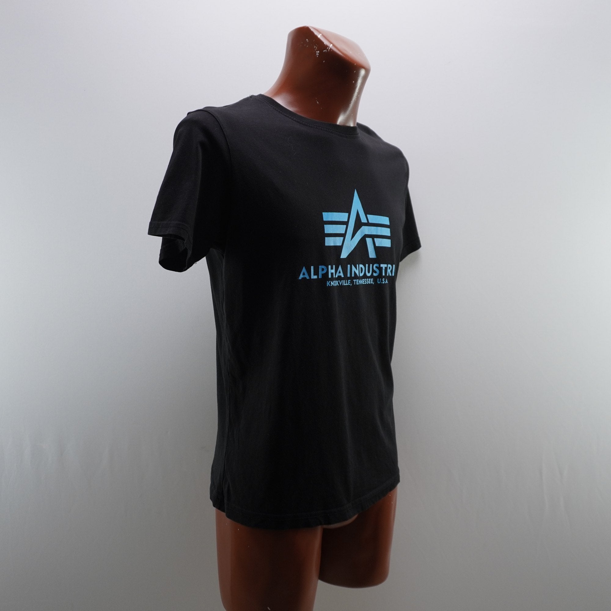 Camiseta de Manga Corta Alpha Industries para Hombre Usada - Negra, Mediana