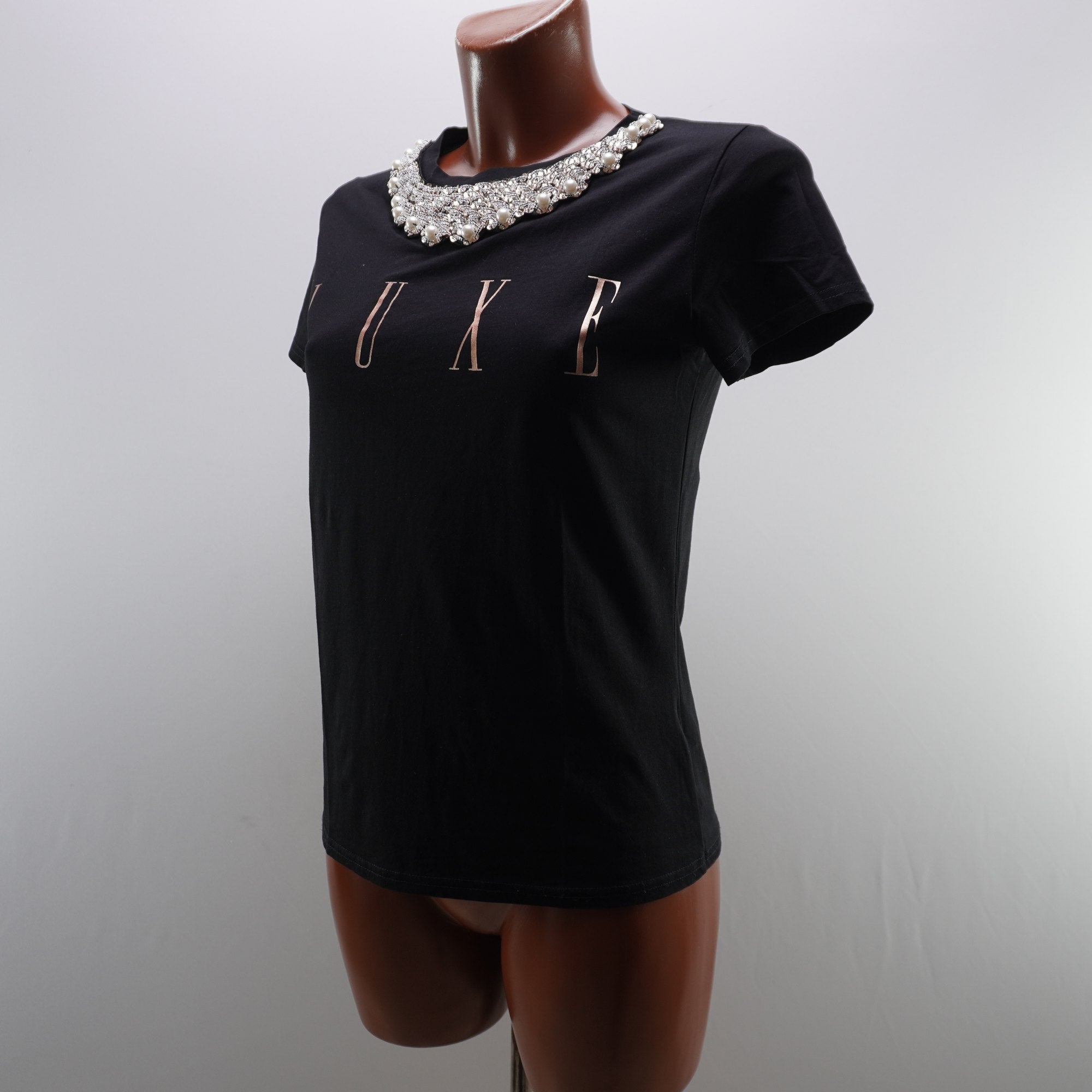 Camiseta de Manga Corta Jean Lozis para Mujer Usada - Negra, M
