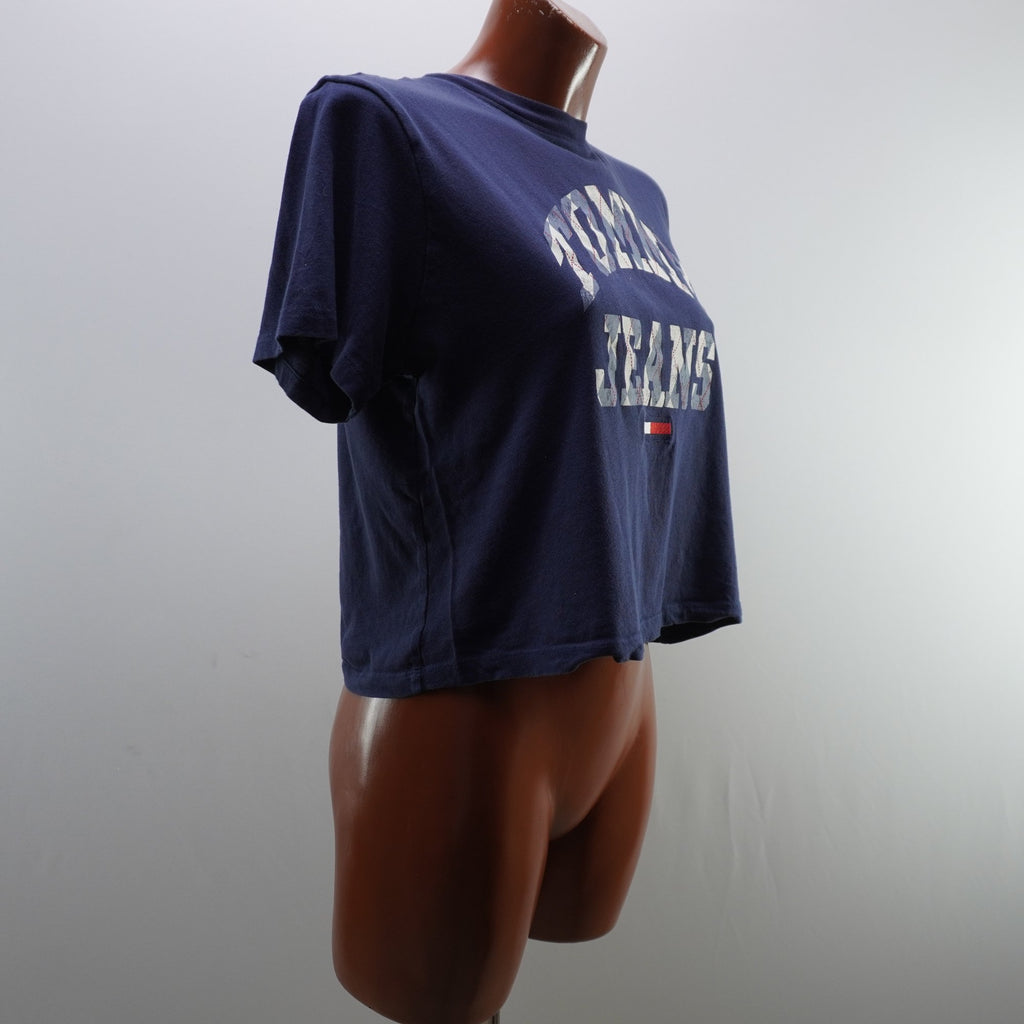 Camiseta de Manga Corta Tommy Hilfiger para Mujer Usada - Azul Marino, M