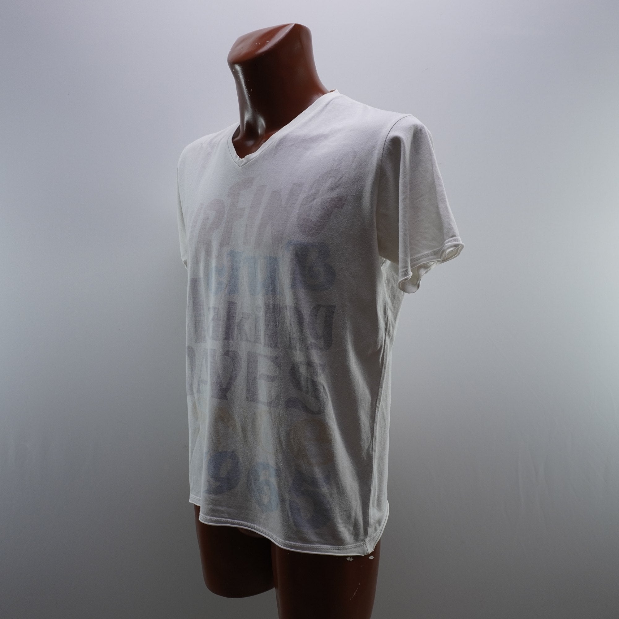 Camiseta Springfield para Hombre Usada - Blanca, Pequeño (S)