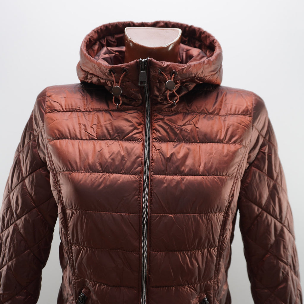Chaqueta Acolchada Punto Roma para Mujer Usada - Marrón, S