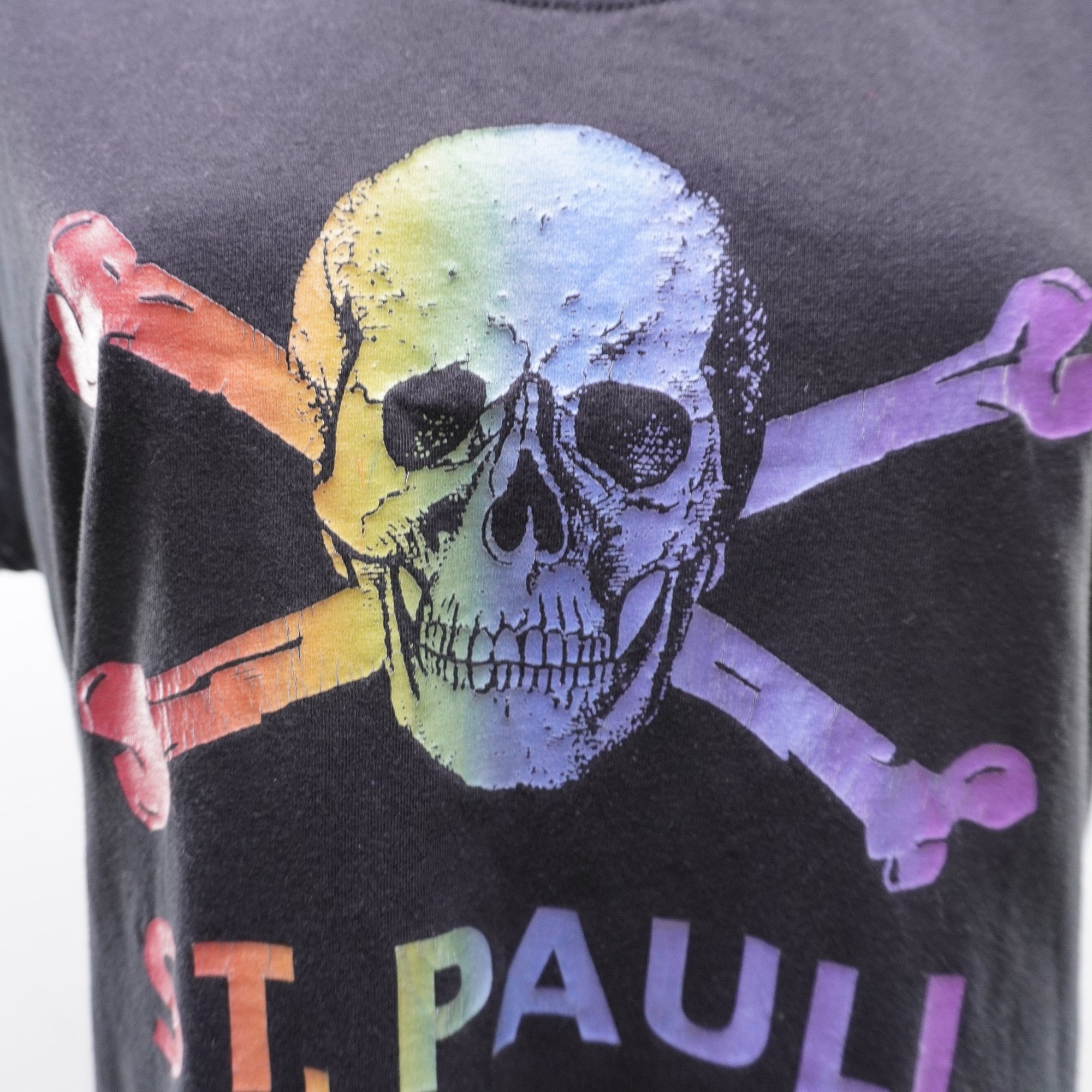 Camiseta de Manga Corta St. Pauli para Mujer - Negra, XL, Usada en Muy Buen Estado