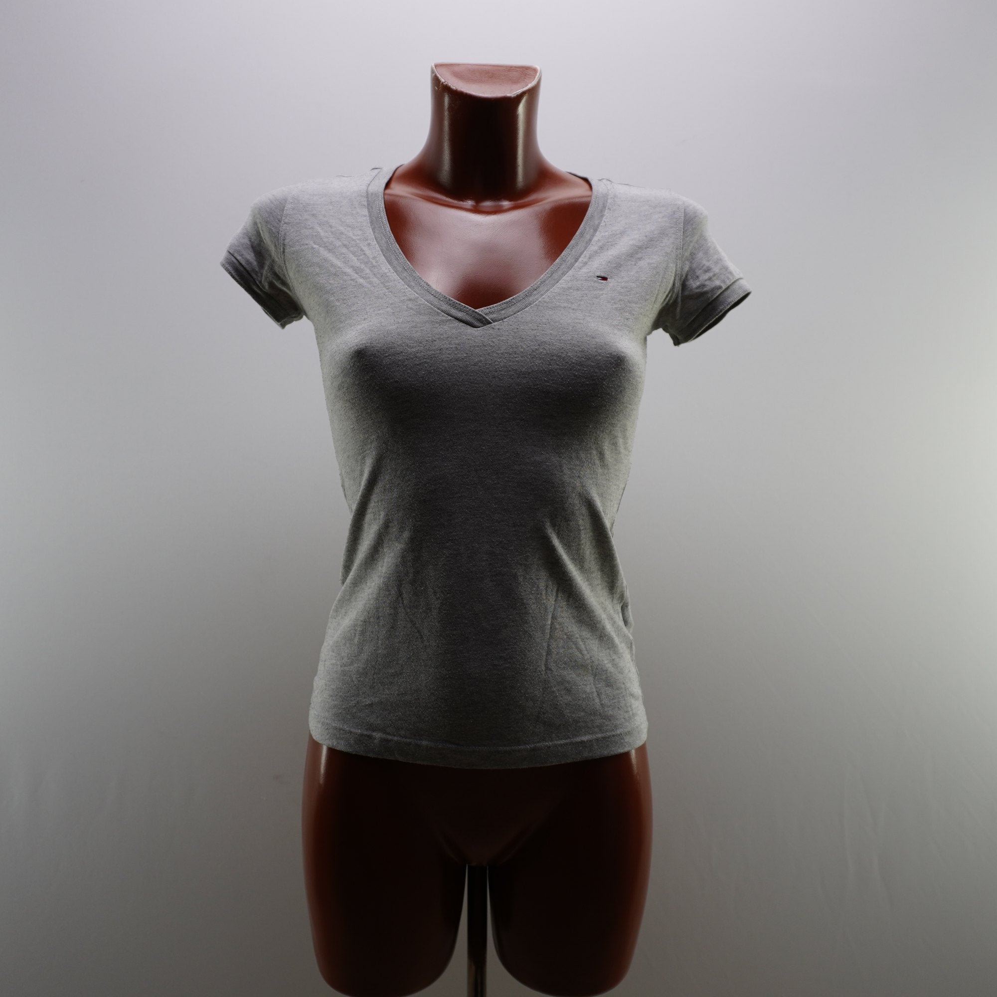 Camiseta de Manga Corta Tommy Hilfiger para Mujer Usada - Gris, S