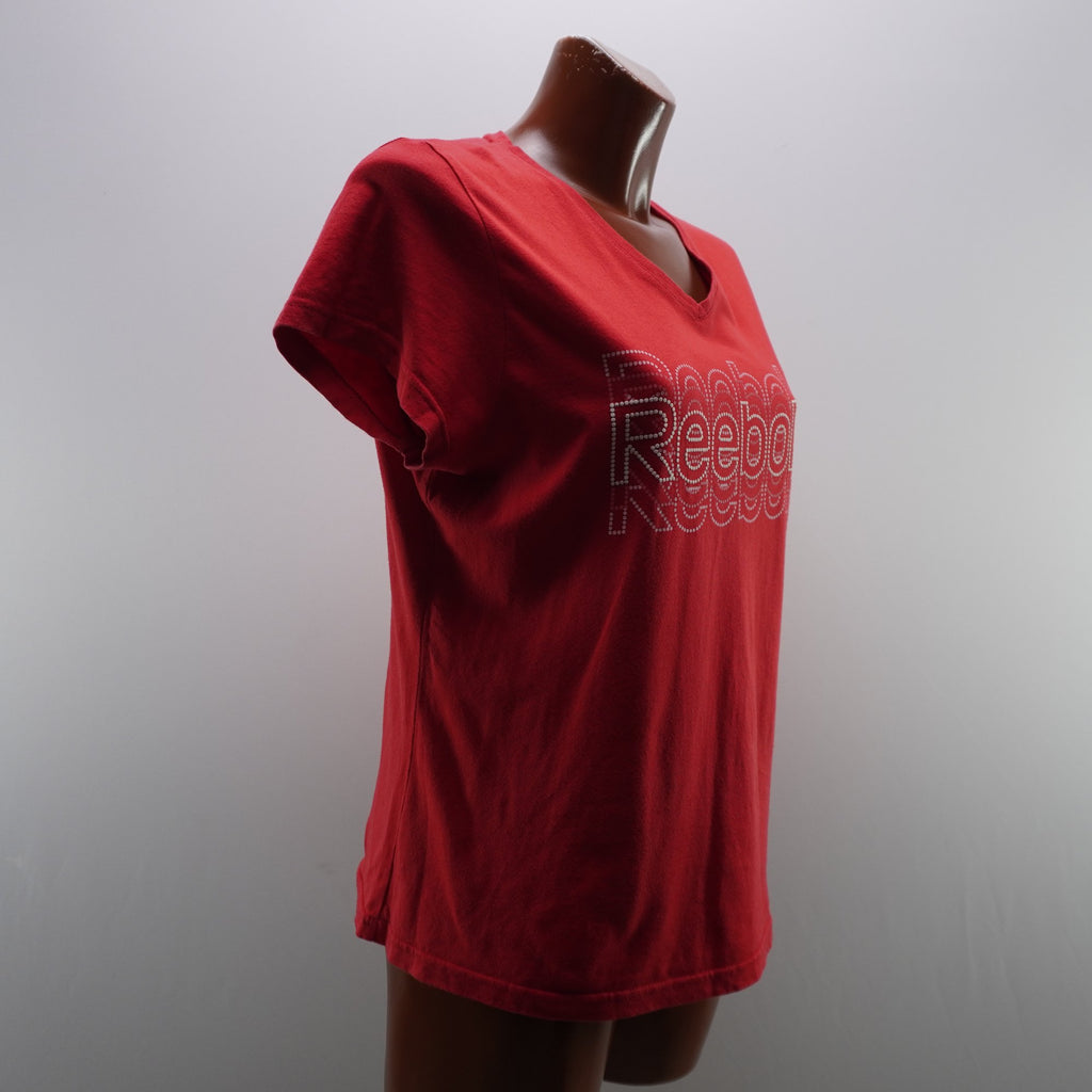 Camiseta de Manga Corta Reebok para Mujer - Roja, XL, Usada en Muy Buen Estado