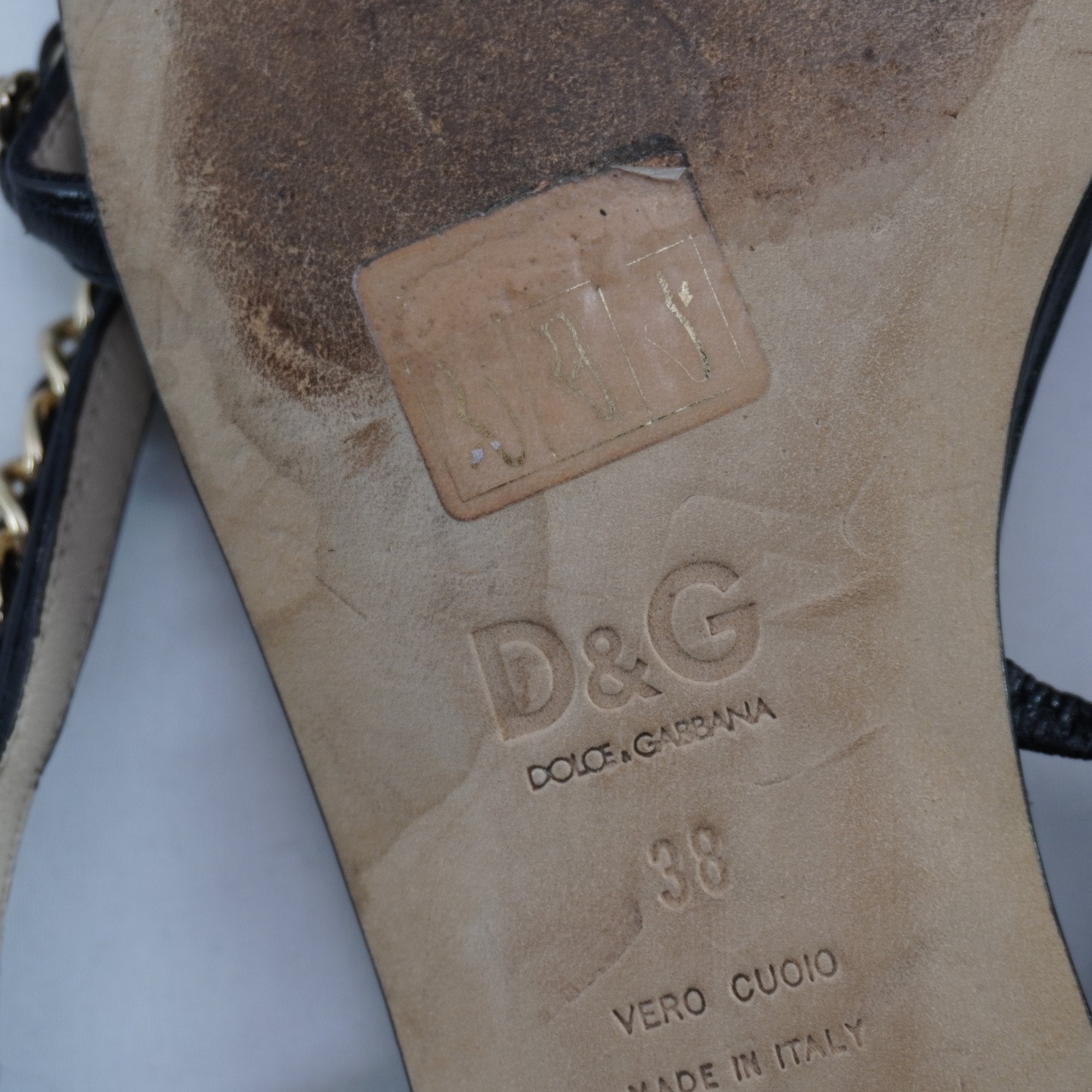 Sandalias Dolce & Gabbana para Mujer - Negro, Talla 38, Usadas en Muy Buen Estado