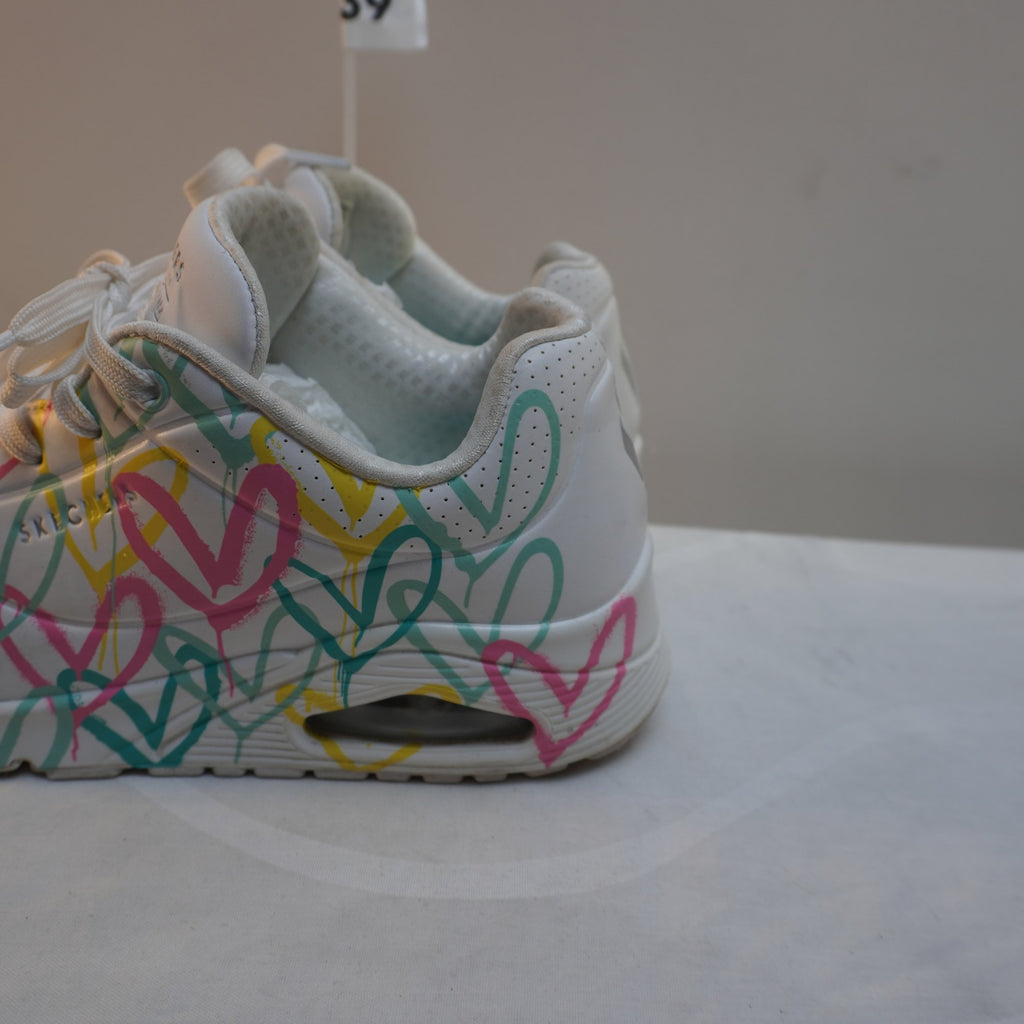 Zapatillas Skechers para Mujer Usadas - Blancas, Talla 39