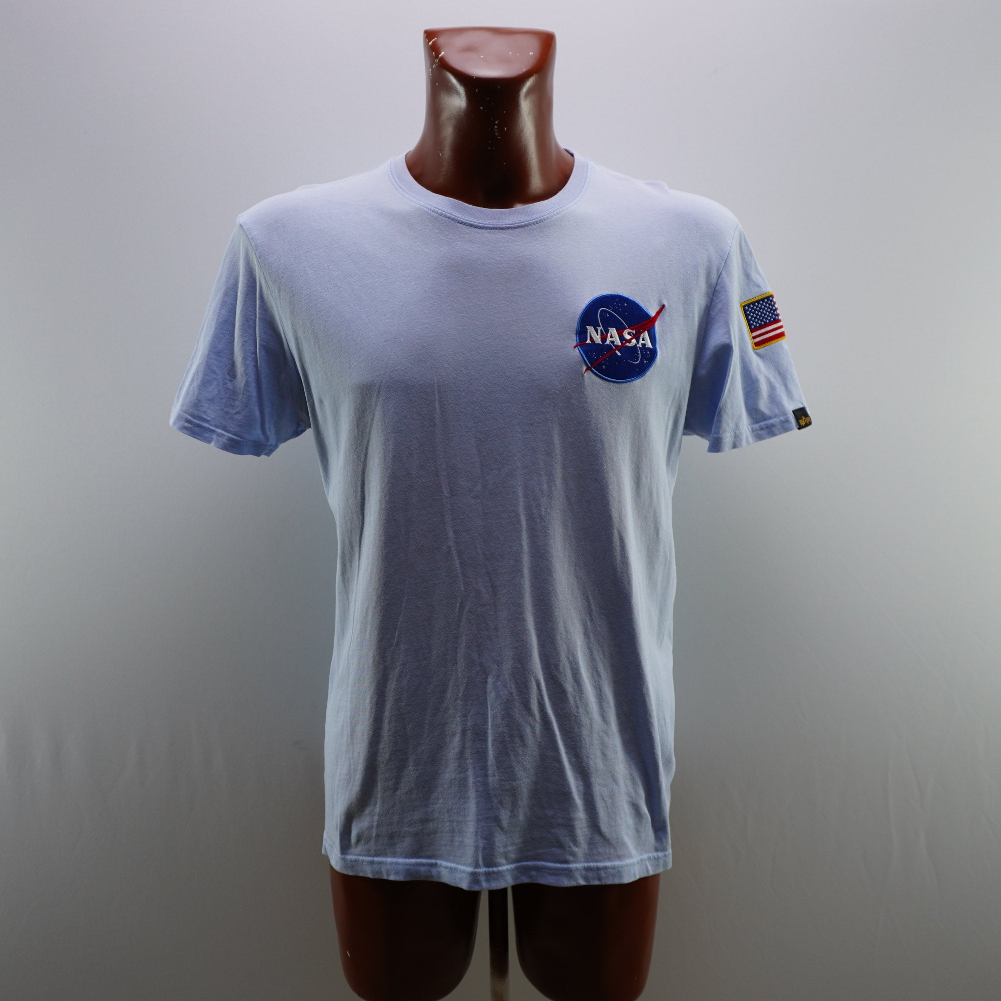 Camiseta de Manga Corta Alpha Industries para Mujer Usada - Azul, L