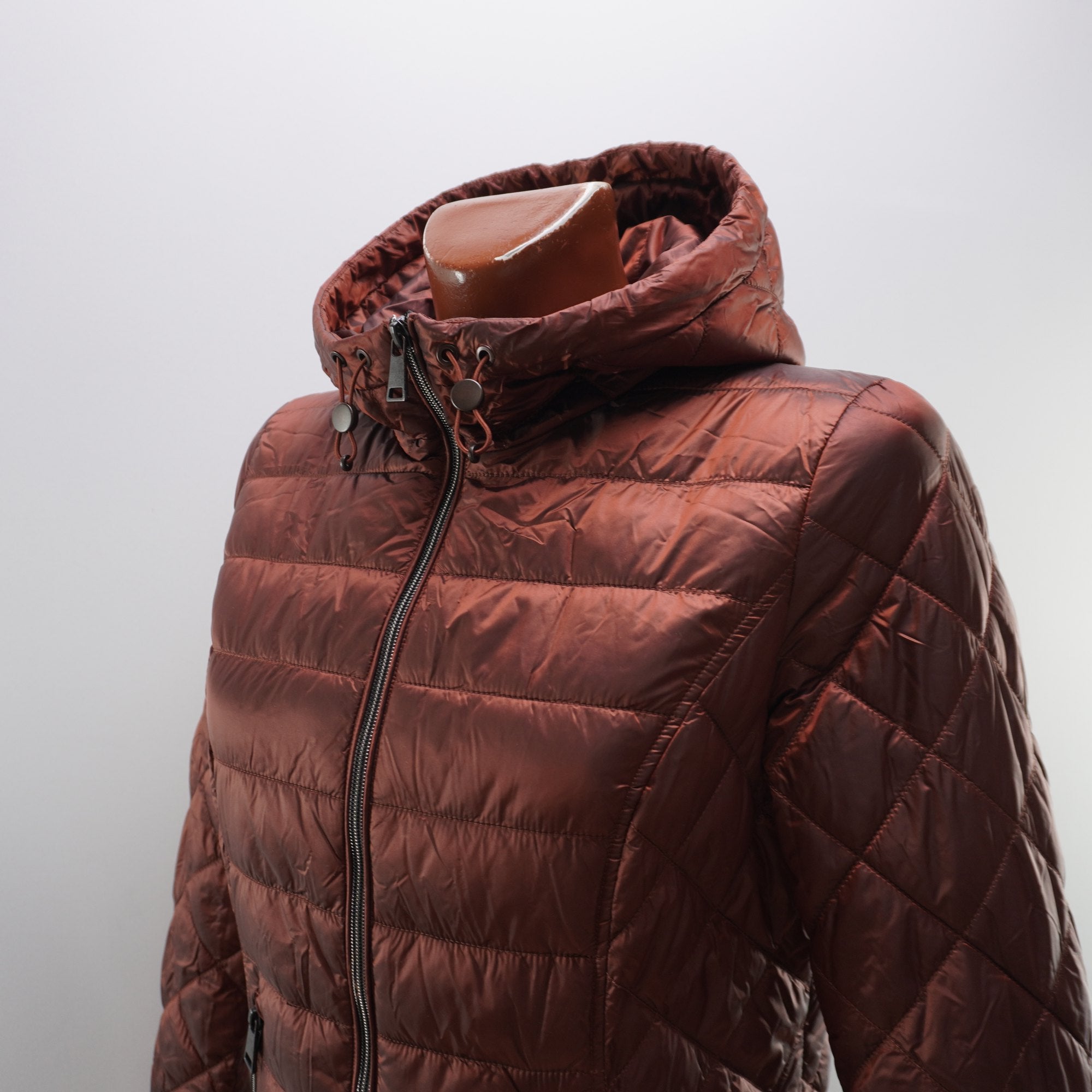 Chaqueta Acolchada Punto Roma para Mujer Usada - Marrón, S