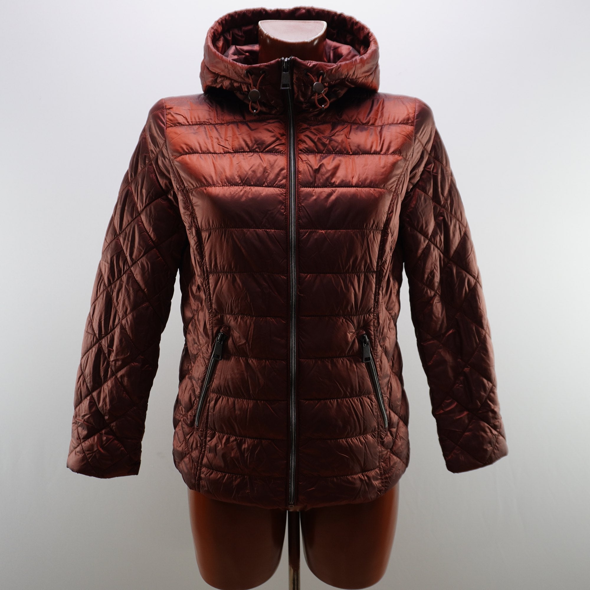 Chaqueta Acolchada Punto Roma para Mujer Usada - Marrón, S