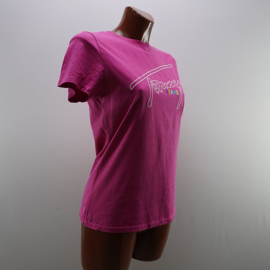 Camiseta de Manga Corta Tommy Hilfiger para Mujer Usada - Rosa, S