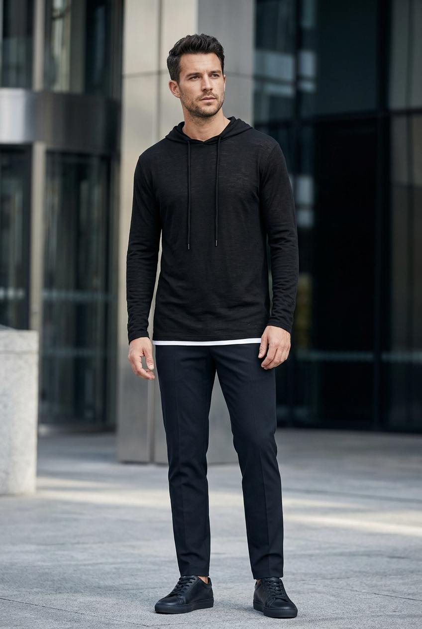 Sudadera con Capucha Siimhwrss para Hombre Usada - Negra, XXL