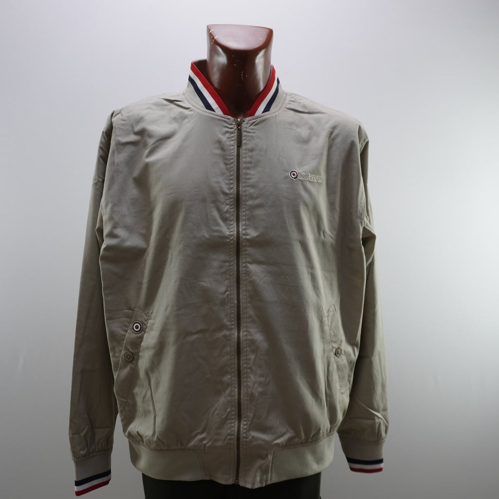 Chaqueta Bomber Lambretta para Hombre Usada - Beige y Rojo, XXL