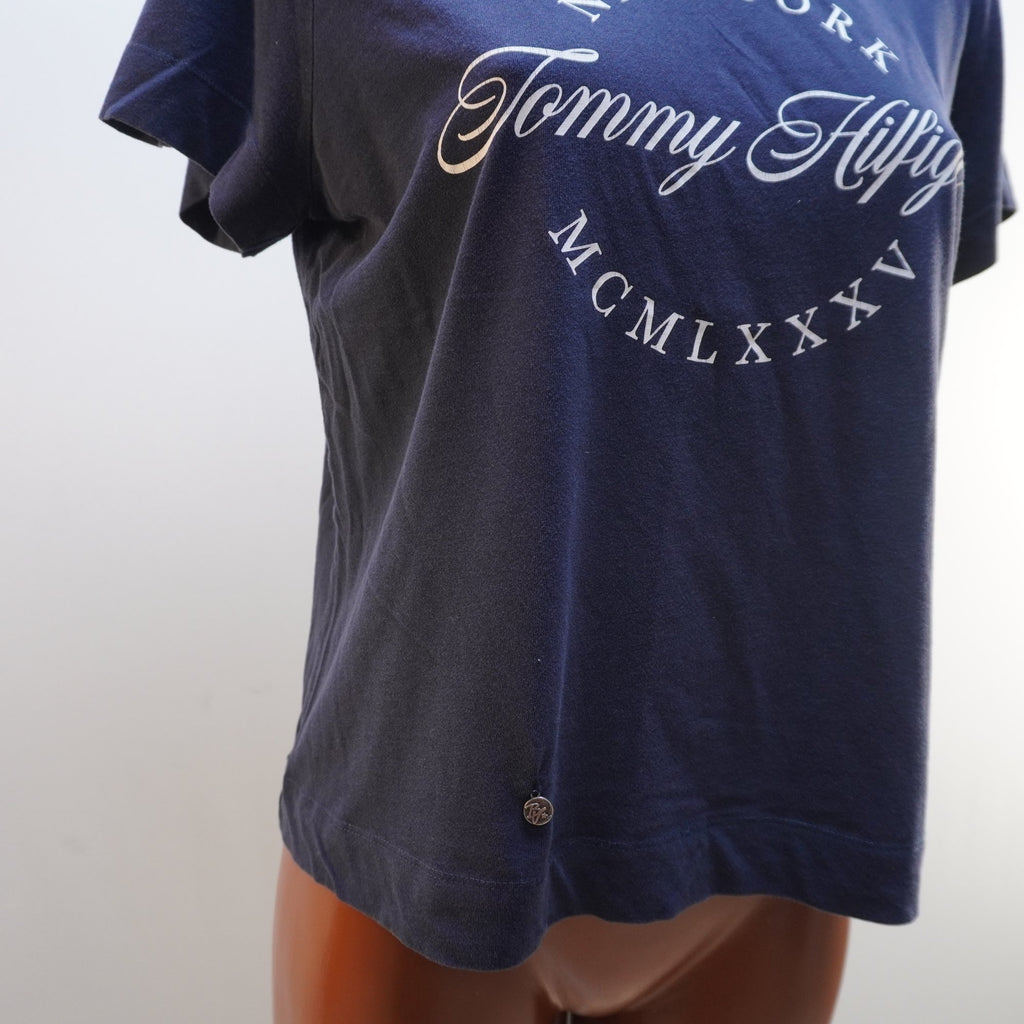 Camiseta de Manga Corta Tommy Hilfiger para Mujer Usada - Azul Marino, L
