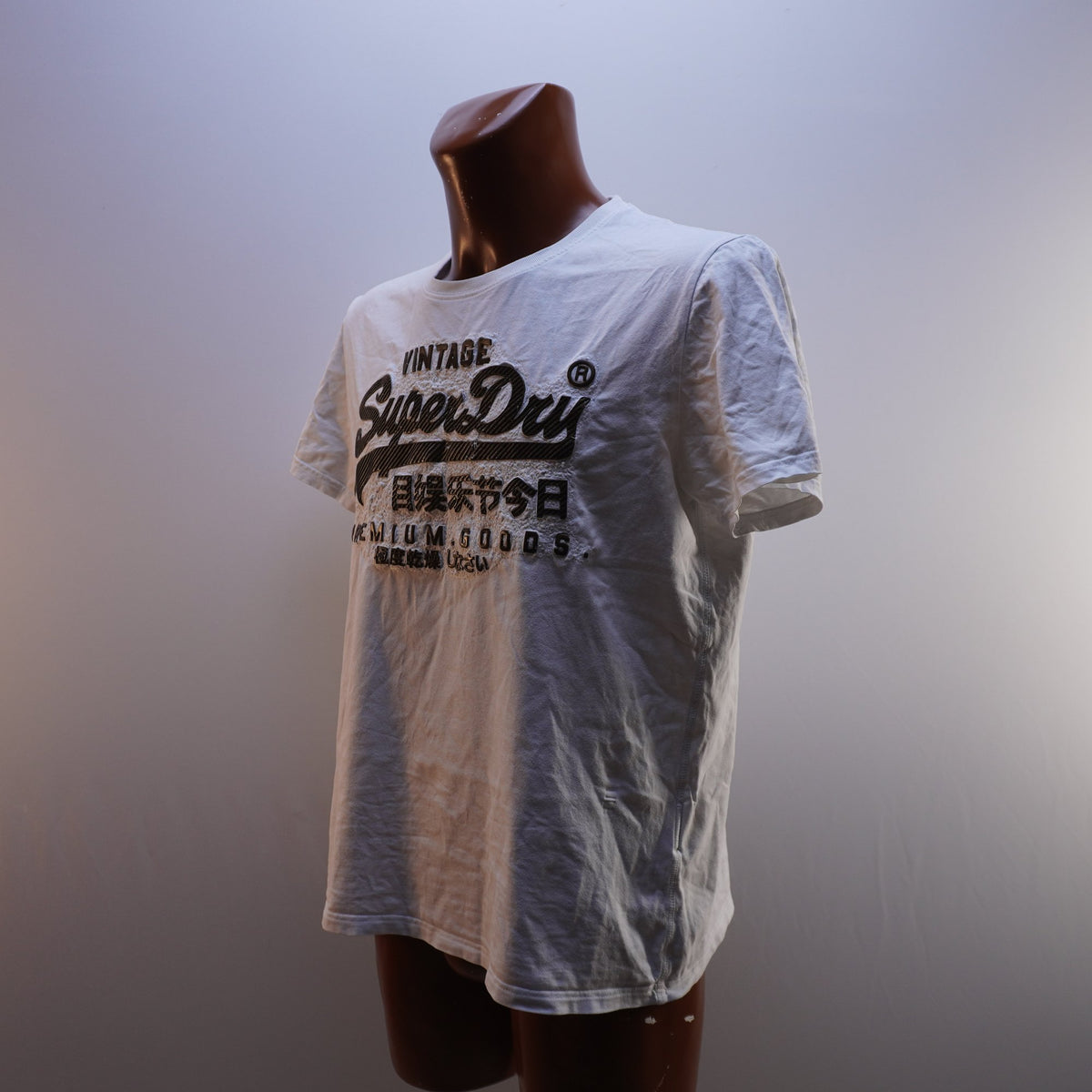 Camiseta de Manga Corta Superdry para Hombre Usada - Blanca, XXL