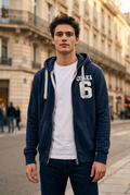 Sudadera con Capucha Superdry para Hombre Usada - Azul Marino, Mediano (M)