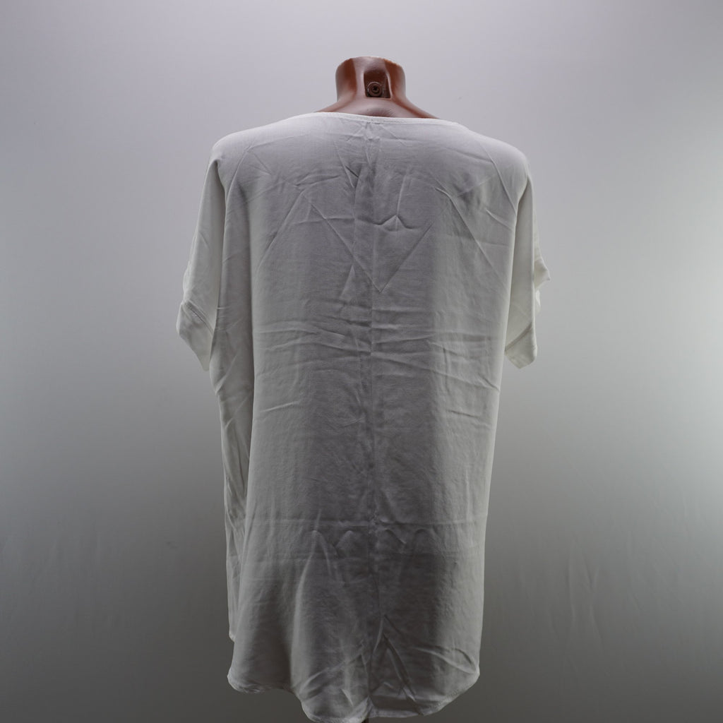 Camiseta de Manga Corta Italian Style para Mujer - Blanco, L, Usada en Muy Buen Estado