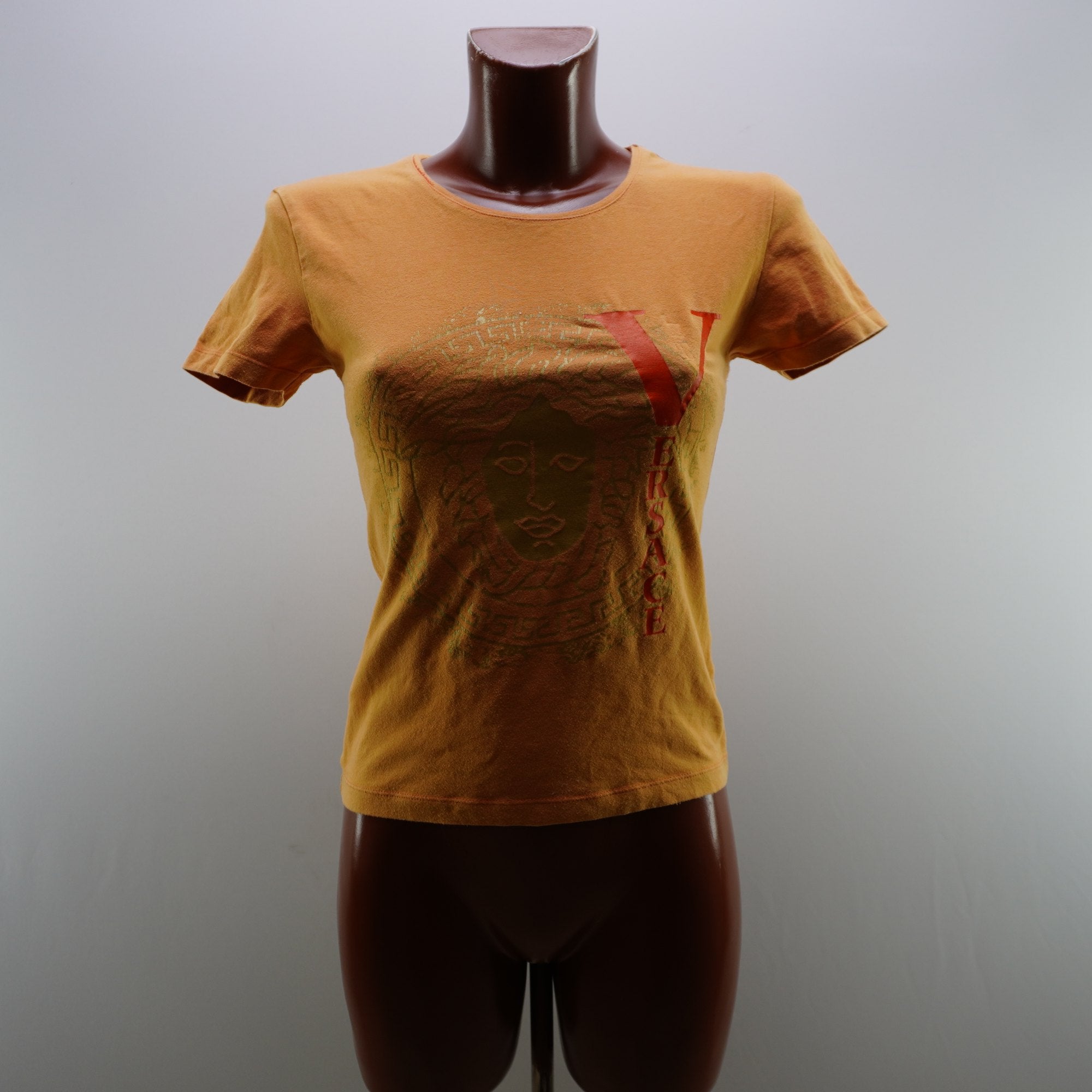 Camiseta de Manga Corta Versace para Mujer Usada - Marrón, S