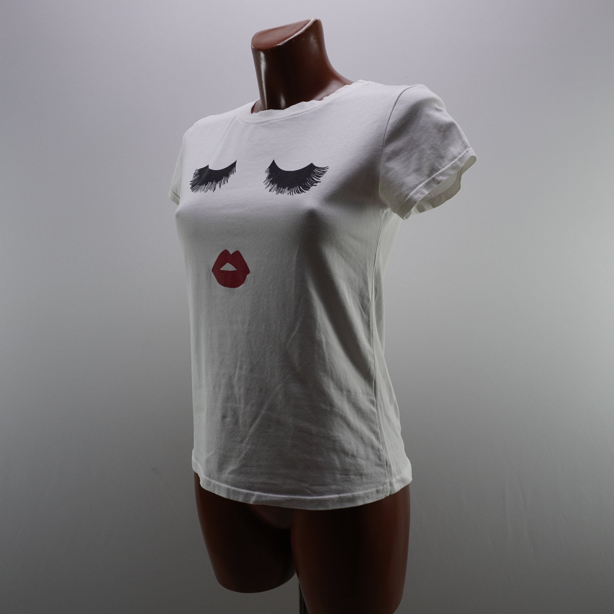 Camiseta de Manga Corta Rose Blu Candida para Mujer - Blanco, M (Usada en Muy Buen Estado)
