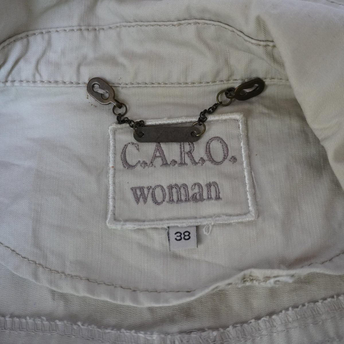 Cazadora Vaquera Caro para Mujer Usada - Beige, M