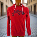Eye-Catching Men's Jack & Jones Hoodie in Red, Size L - Used, Good Condition