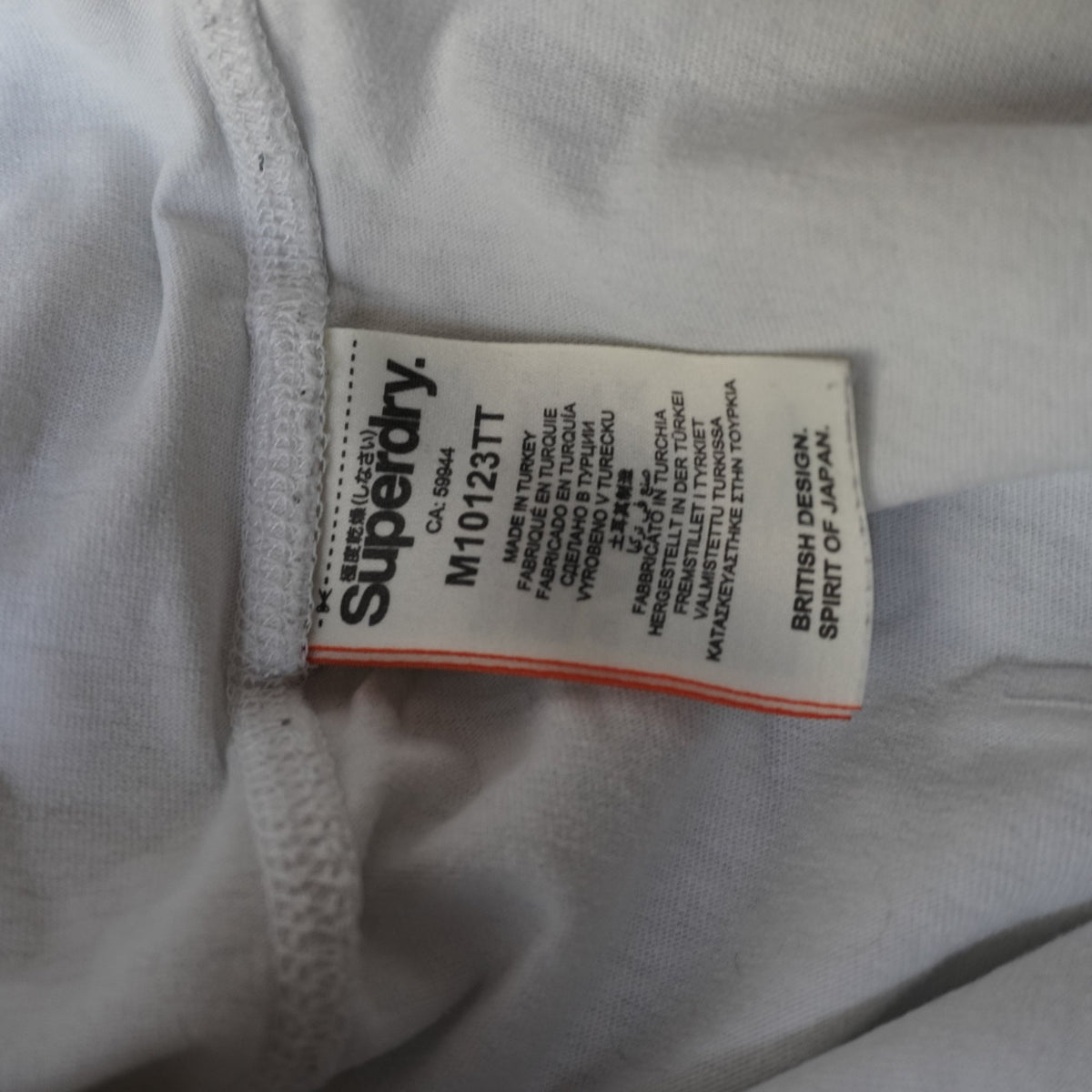 Camiseta de Manga Corta Superdry para Hombre Usada - Blanca, XXL