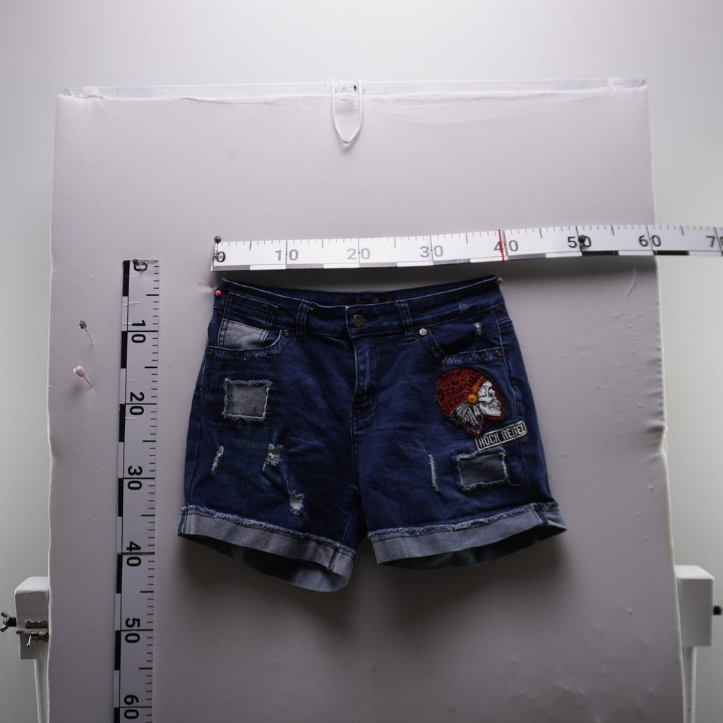Pantalones Cortos Vaqueros Rock Rebel para Mujer Usados - Azul, L