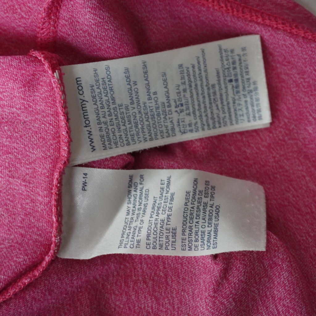 Camiseta de Manga Corta Tommy Hilfiger para Mujer - Rosa, M, Usada en Muy Buen Estado