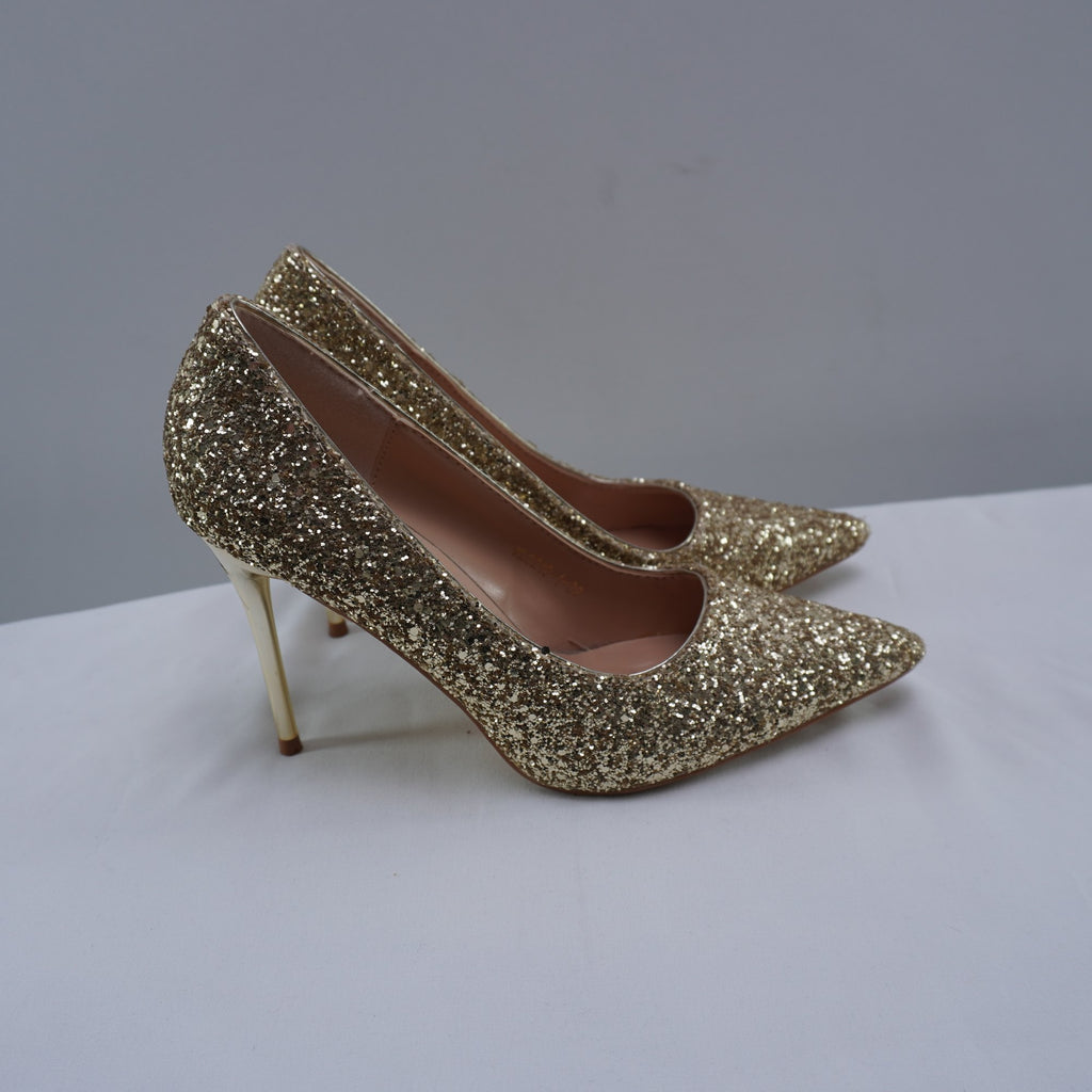 Tacones Bigtree para Mujer Nuevos - Dorado, Talla 39