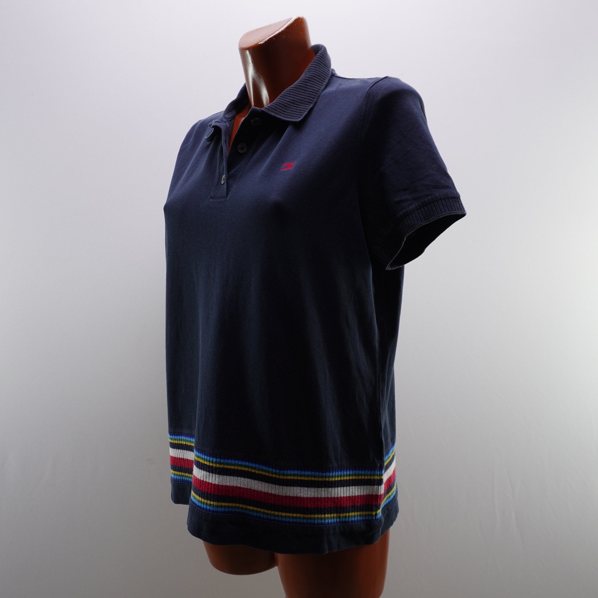 Camiseta de Manga Corta Tommy Hilfiger para Mujer Usada - Azul Marino, XL