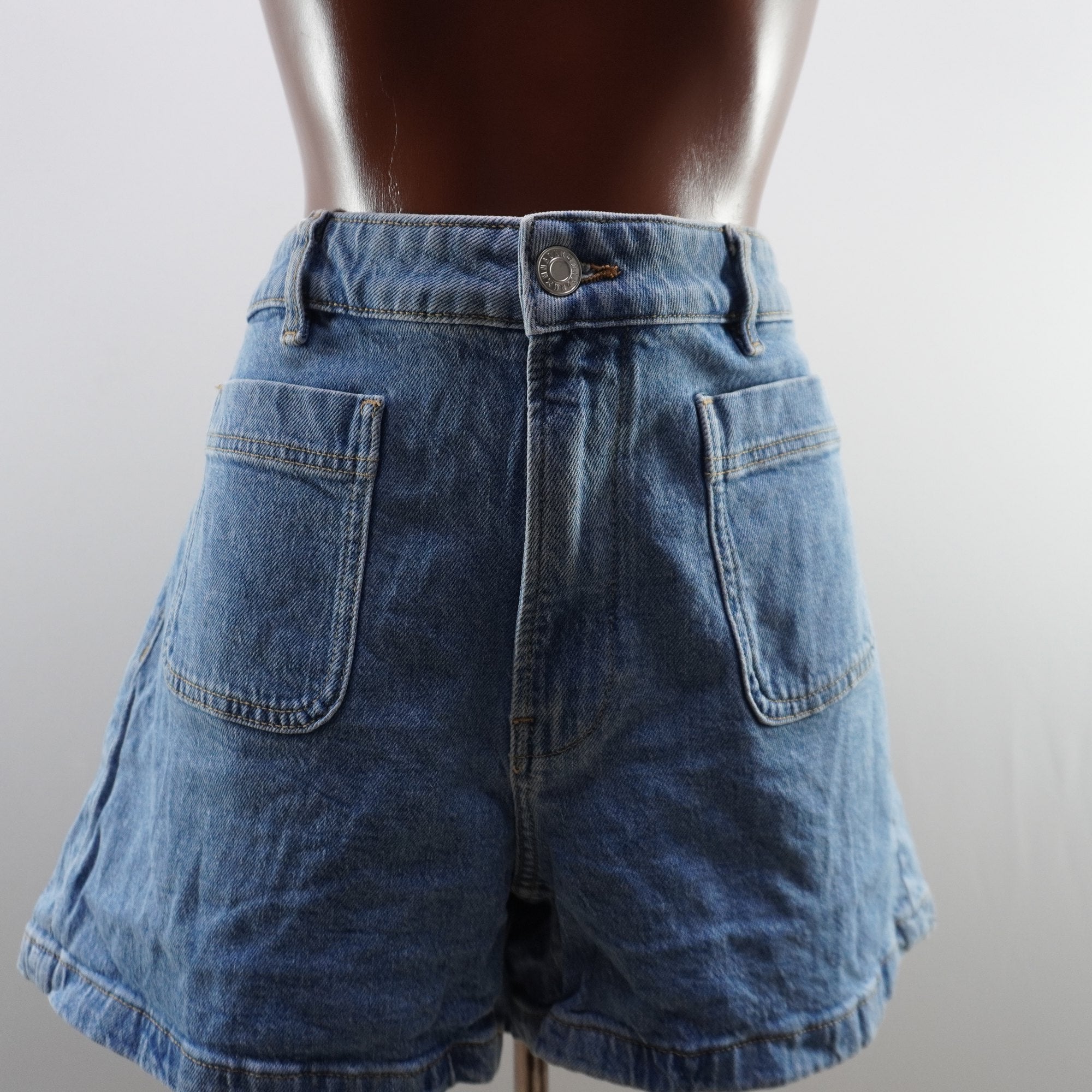 Pantalones Cortos Vaqueros MNG para Mujer Usados - Azul, XXL