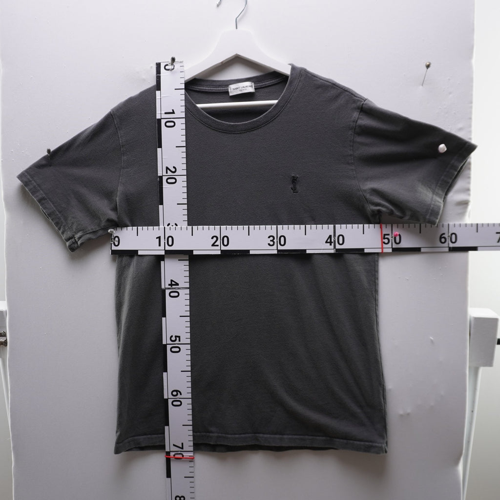 Camiseta de Manga Corta Yves Saint Laurent para Mujer - Gris, M, Usada en Muy Buen Estado