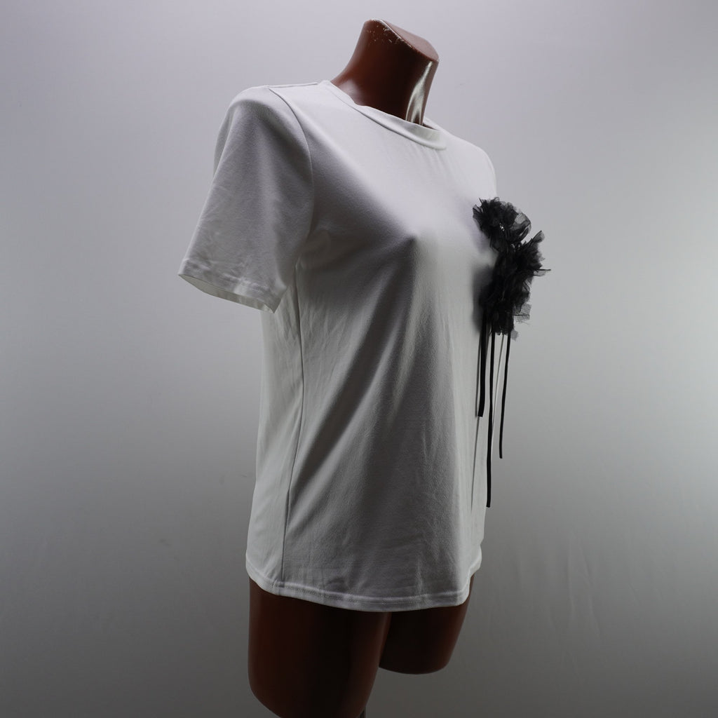 Camiseta de Manga Corta Italian Style para Mujer Usada - Blanca, S