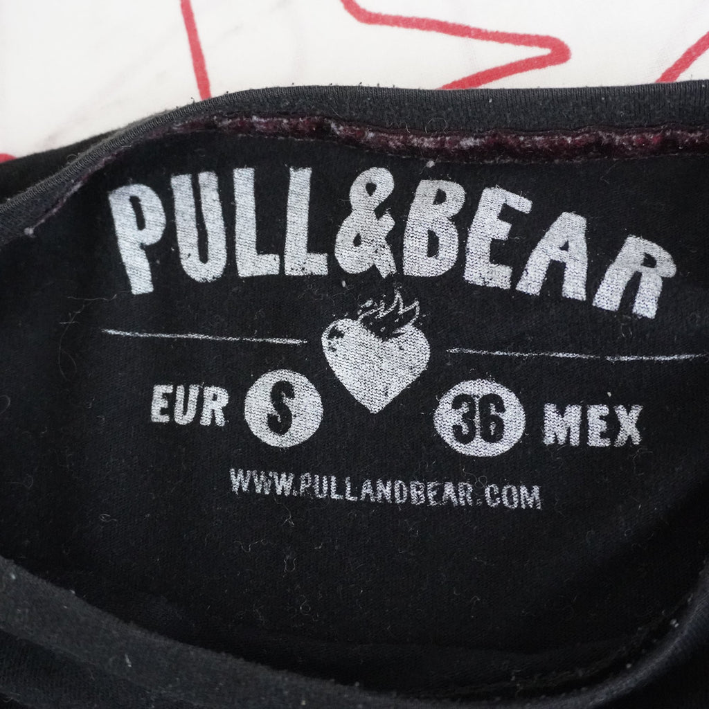 Camiseta de Manga Corta Pull & Bear para Hombre Usada - Negra, S