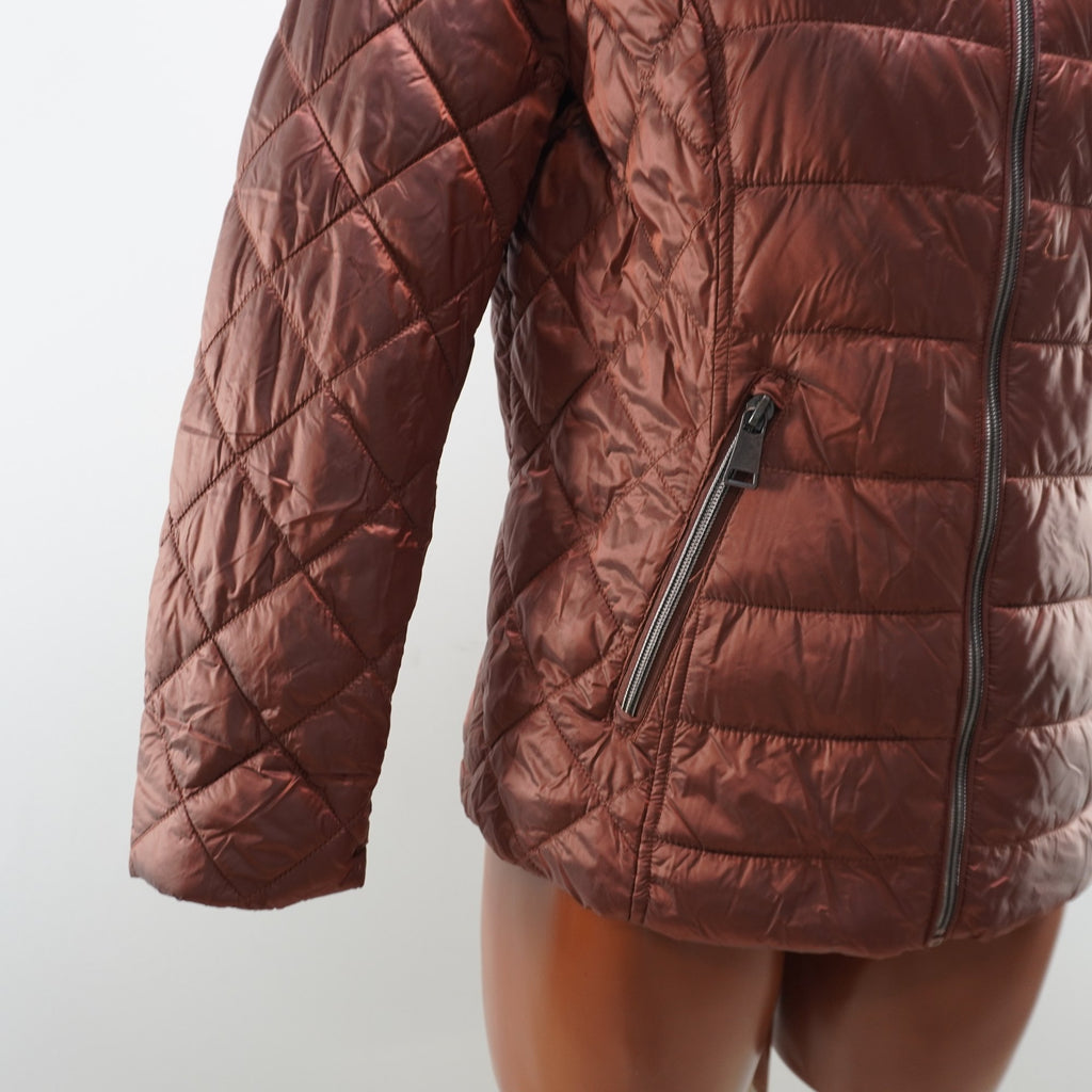 Chaqueta Acolchada Punto Roma para Mujer Usada - Marrón, S