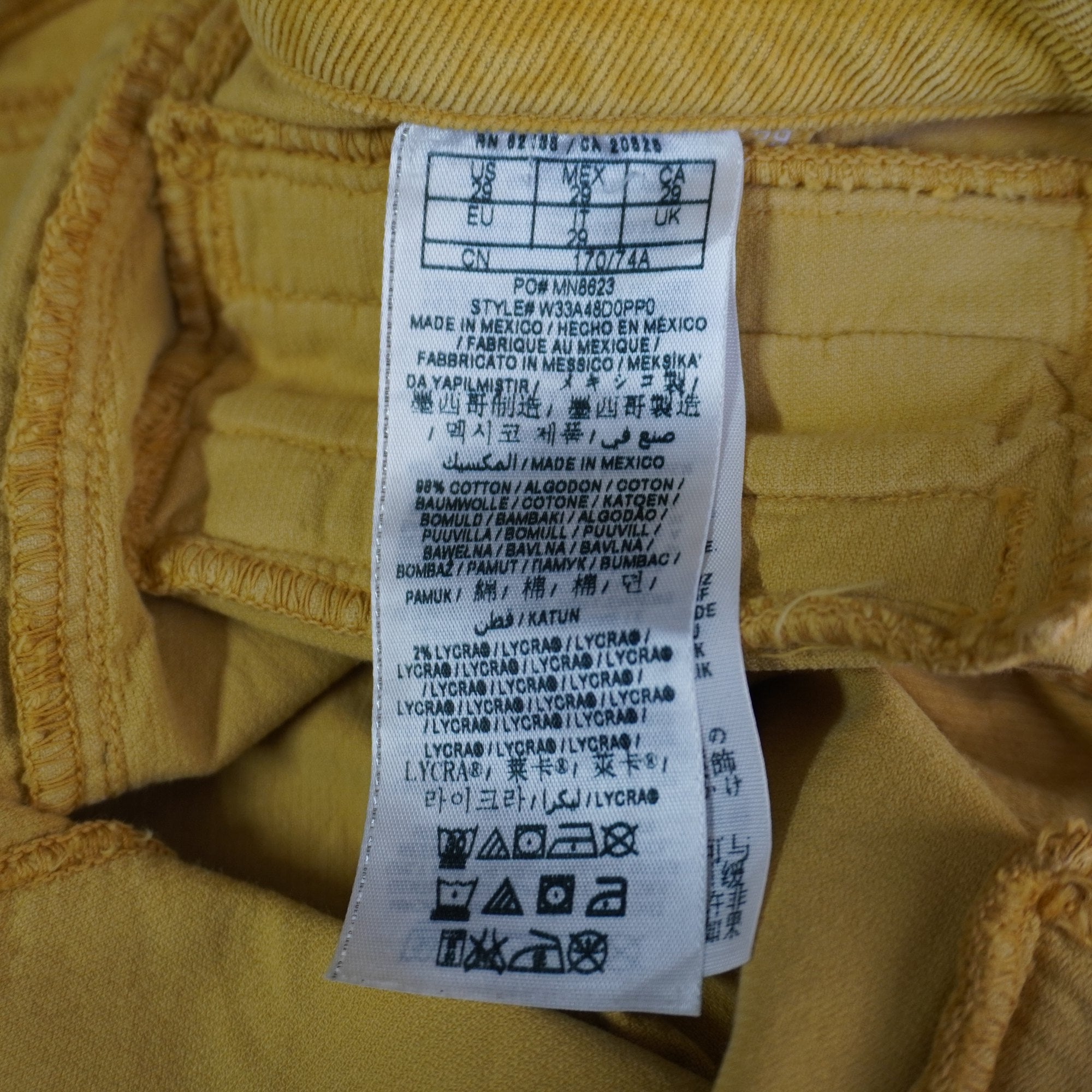 Vaqueros Guess para Mujer Usados - Mostaza, Talla 29