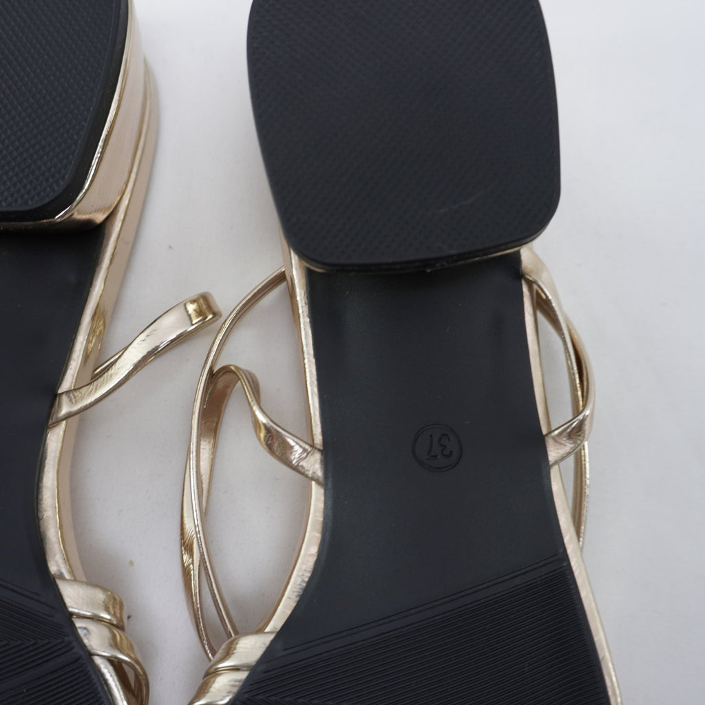 Tacones Dorados para Mujer Usados - Talla 37