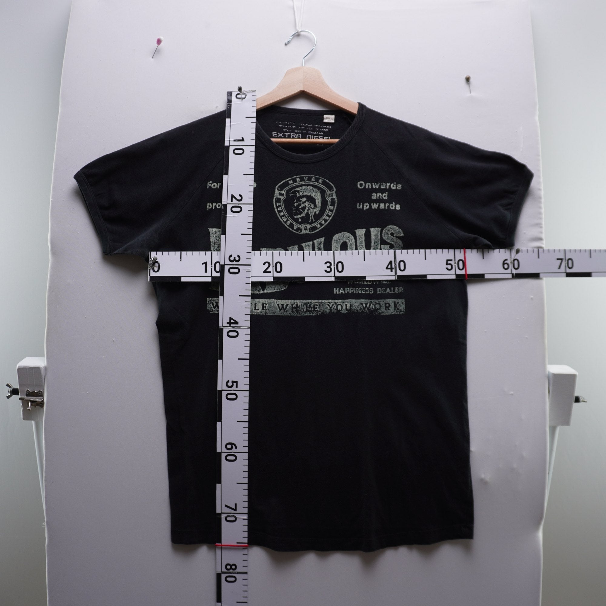 Camiseta de Manga Corta Diesel para Hombre Usada - Negra, L