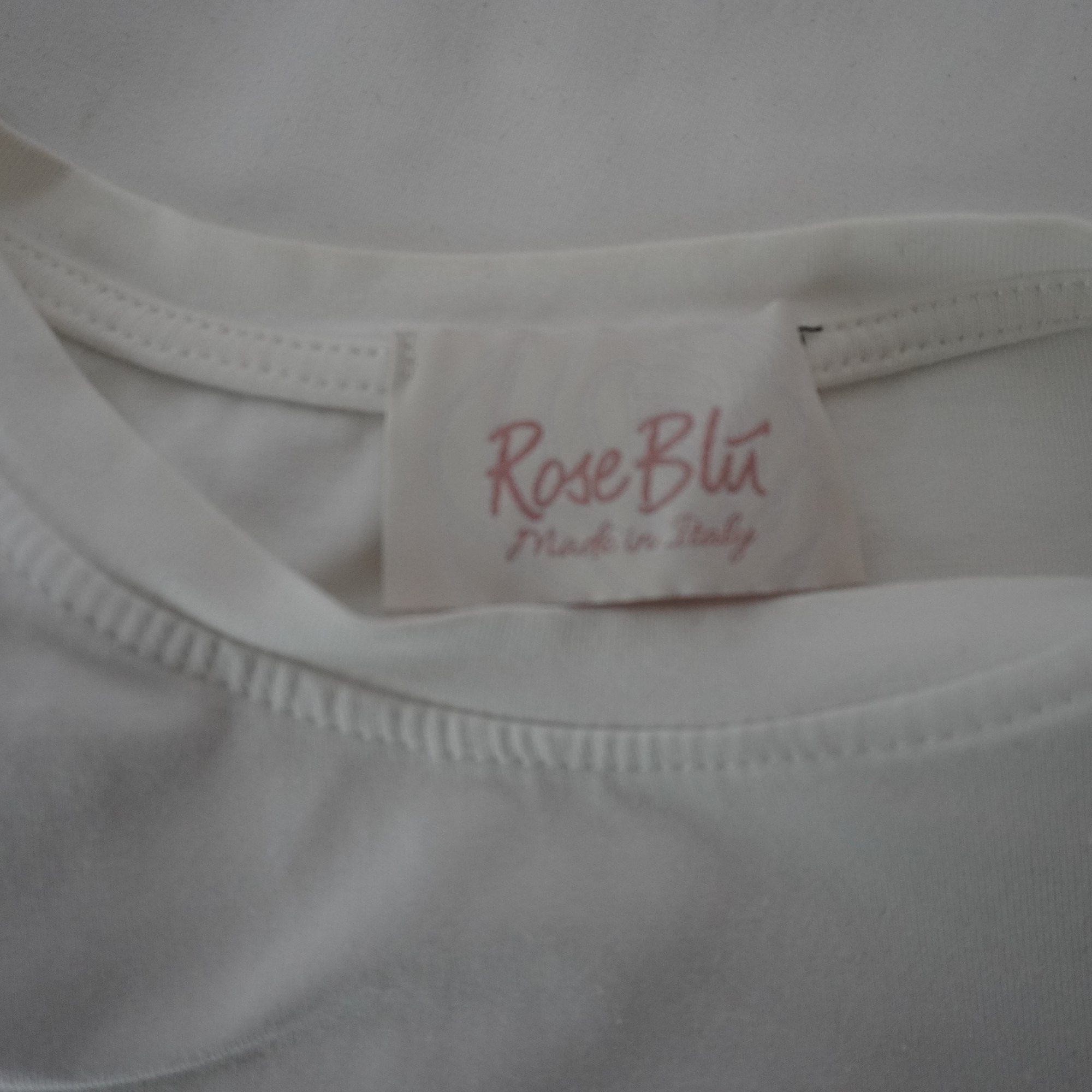 Camiseta de Manga Corta Rose Blu Candida para Mujer - Blanco, M (Usada en Muy Buen Estado)
