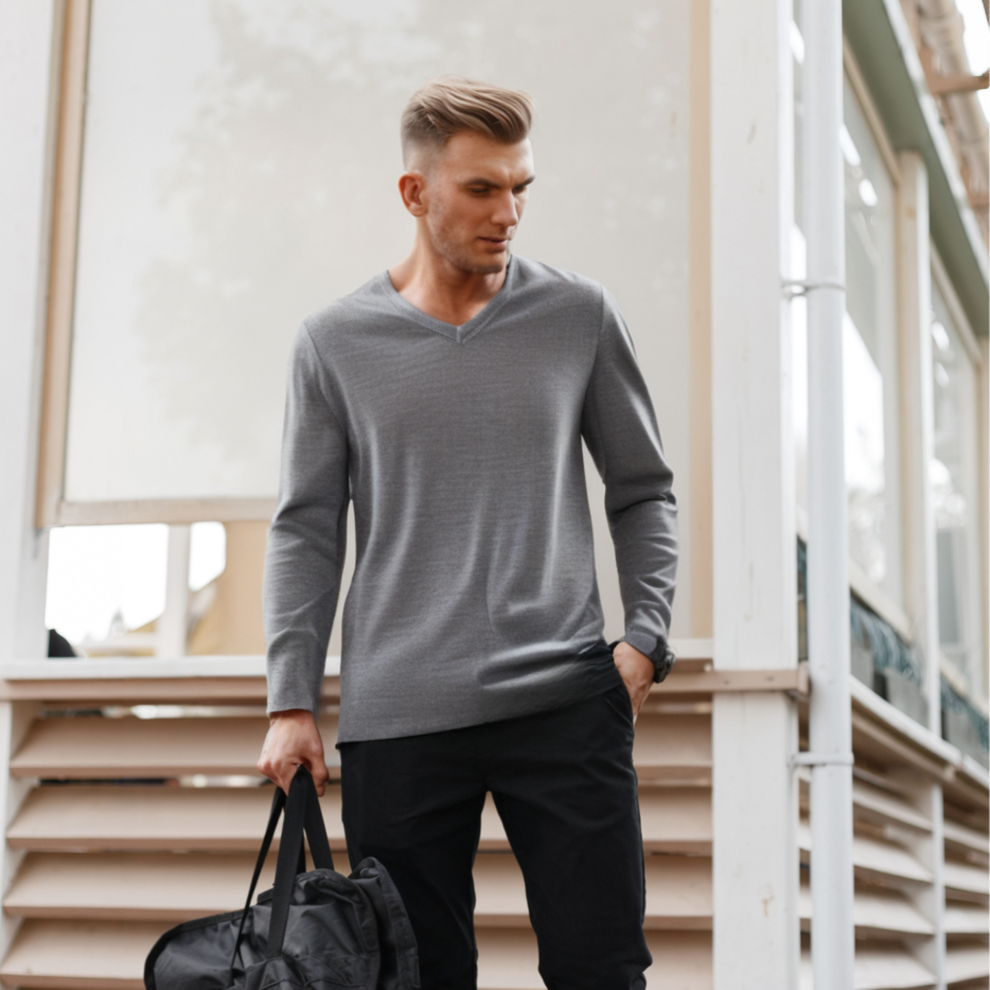 Men's Sweater Calvin Klein. Grey. XXL. Used. Good