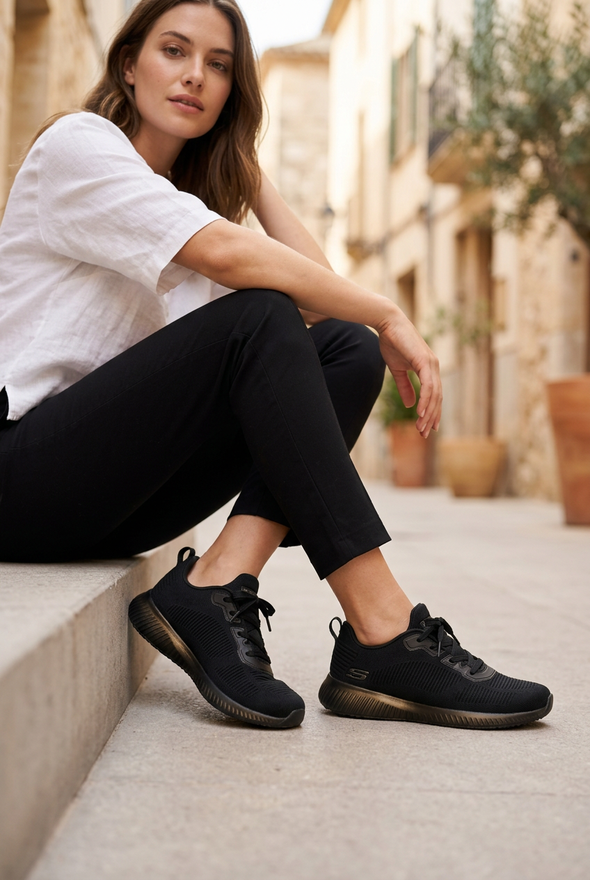 Zapatillas Skechers para Mujer Usadas - Negro, Talla 39