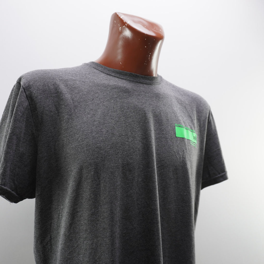 Camiseta de Manga Corta Alpha Industries para Hombre Usada - Gris, XXL