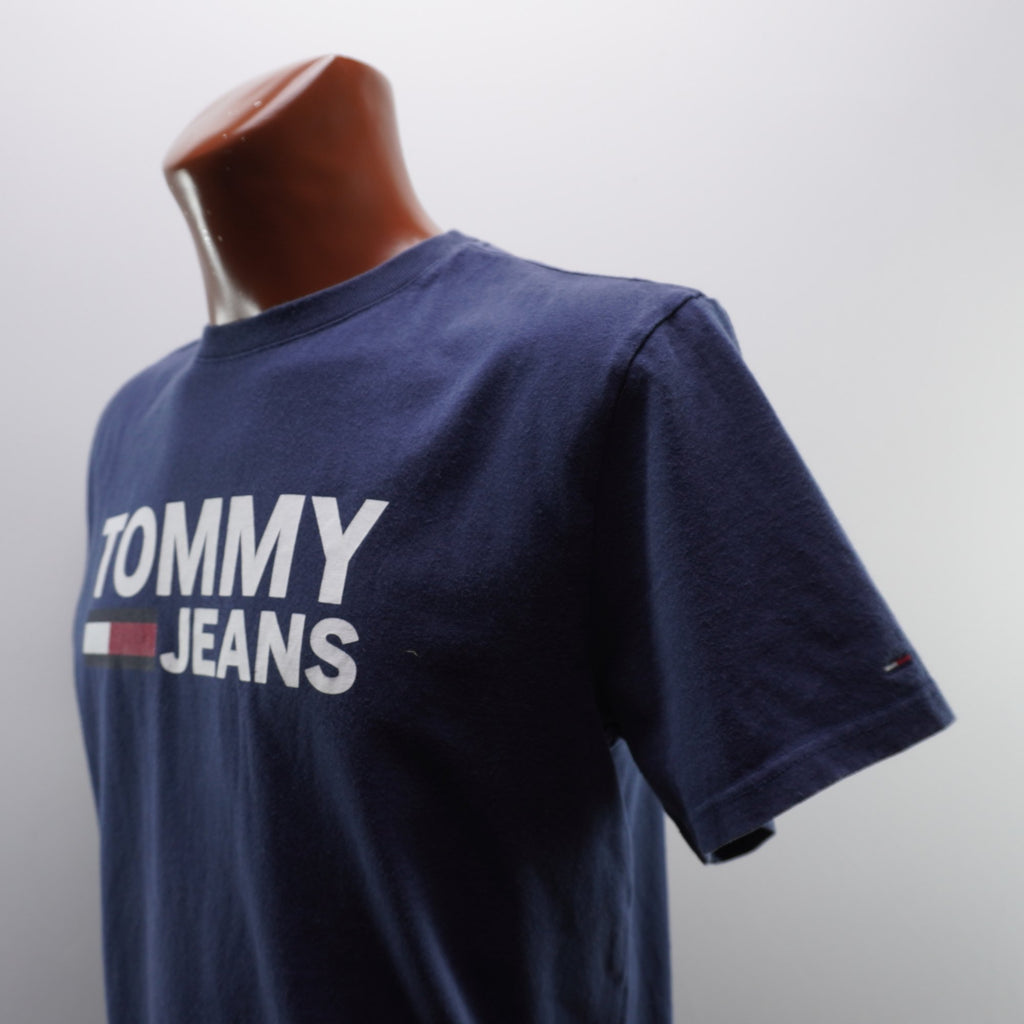 Camiseta de Manga Corta Tommy Hilfiger para Hombre - Azul Marino, Mediano (M), Usada en Muy Buen Estado