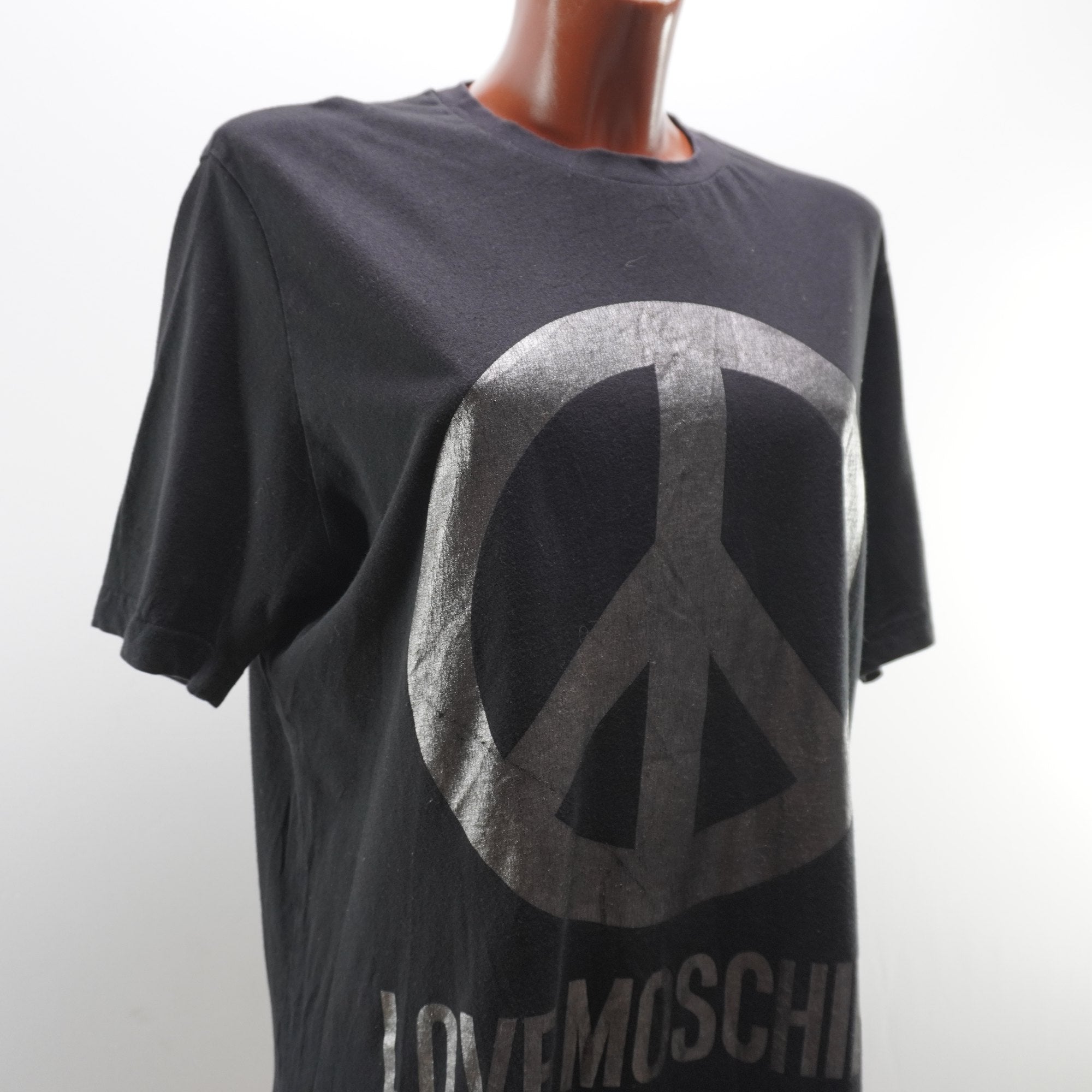 Camiseta de Manga Corta Moschino para Mujer - Negro, XL, Usada en Muy Buen Estado
