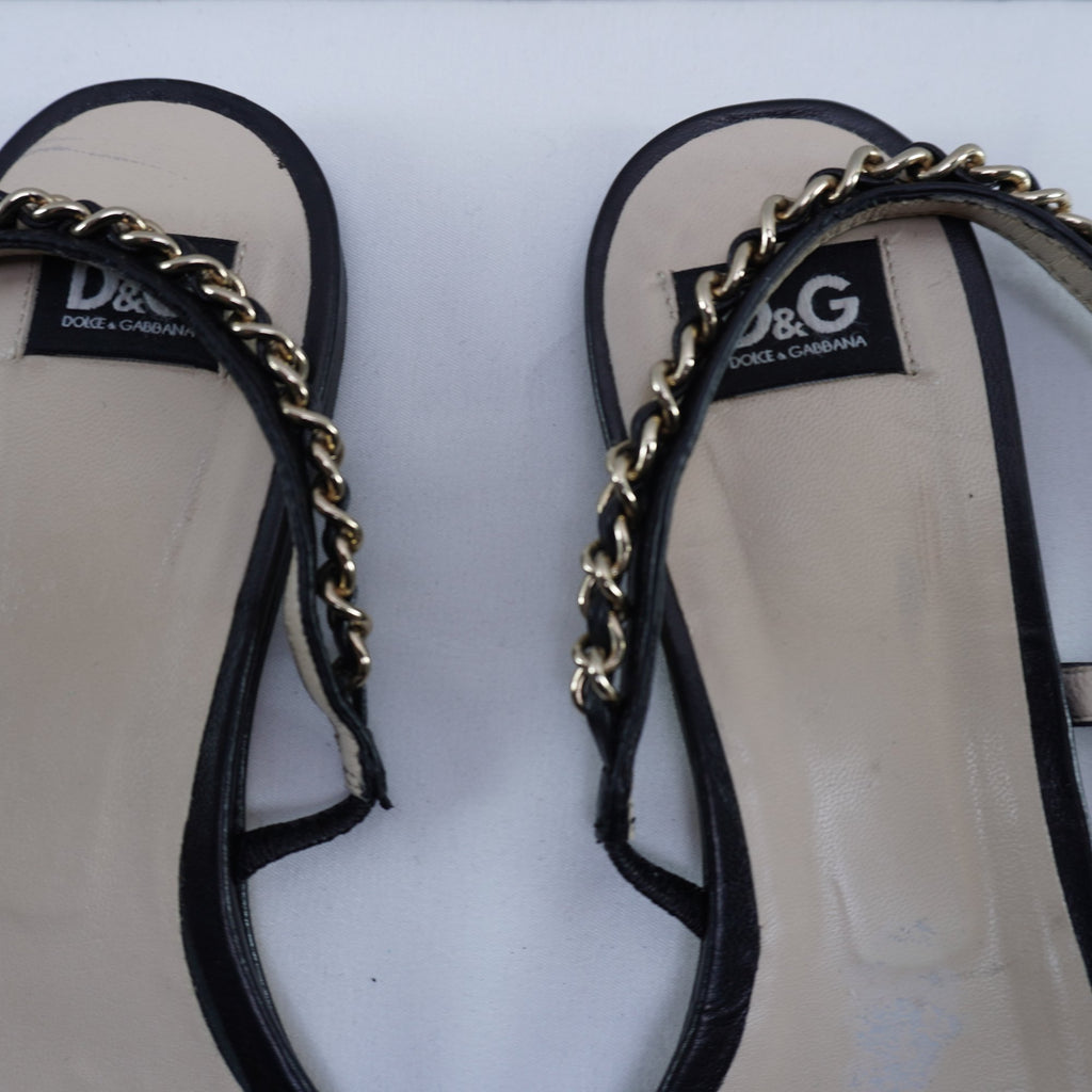 Sandalias Dolce & Gabbana para Mujer - Negro, Talla 38, Usadas en Muy Buen Estado