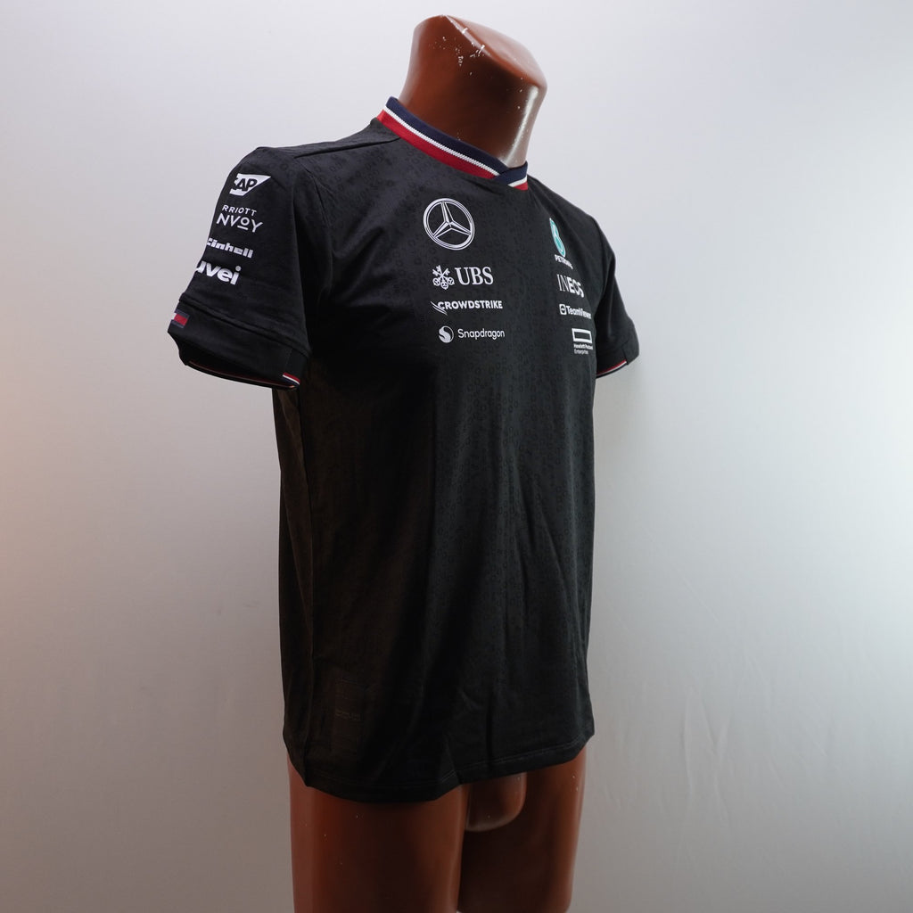 Camiseta de Manga Corta Mercedes para Hombre Usada - Negra, M