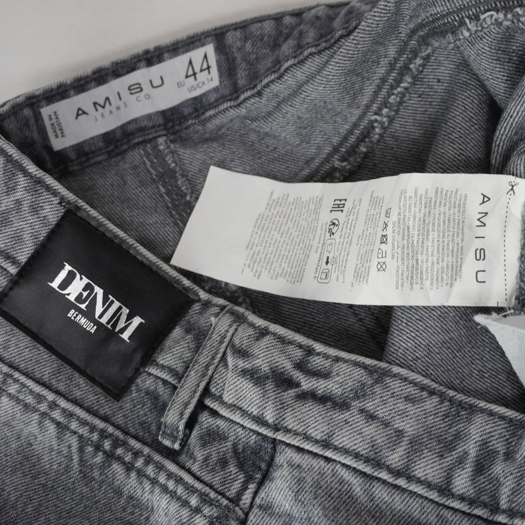Pantalones Cortos Vaqueros Amisu para Mujer Usados - Gris, XXL