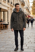 Parka Khujo para Hombre Usada - Gris, XXL
