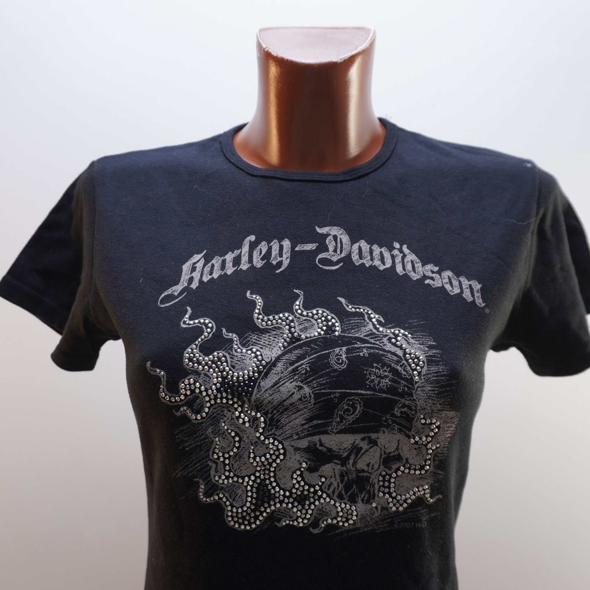 Camiseta Harley Davidson para Mujer Usada - Negra, L